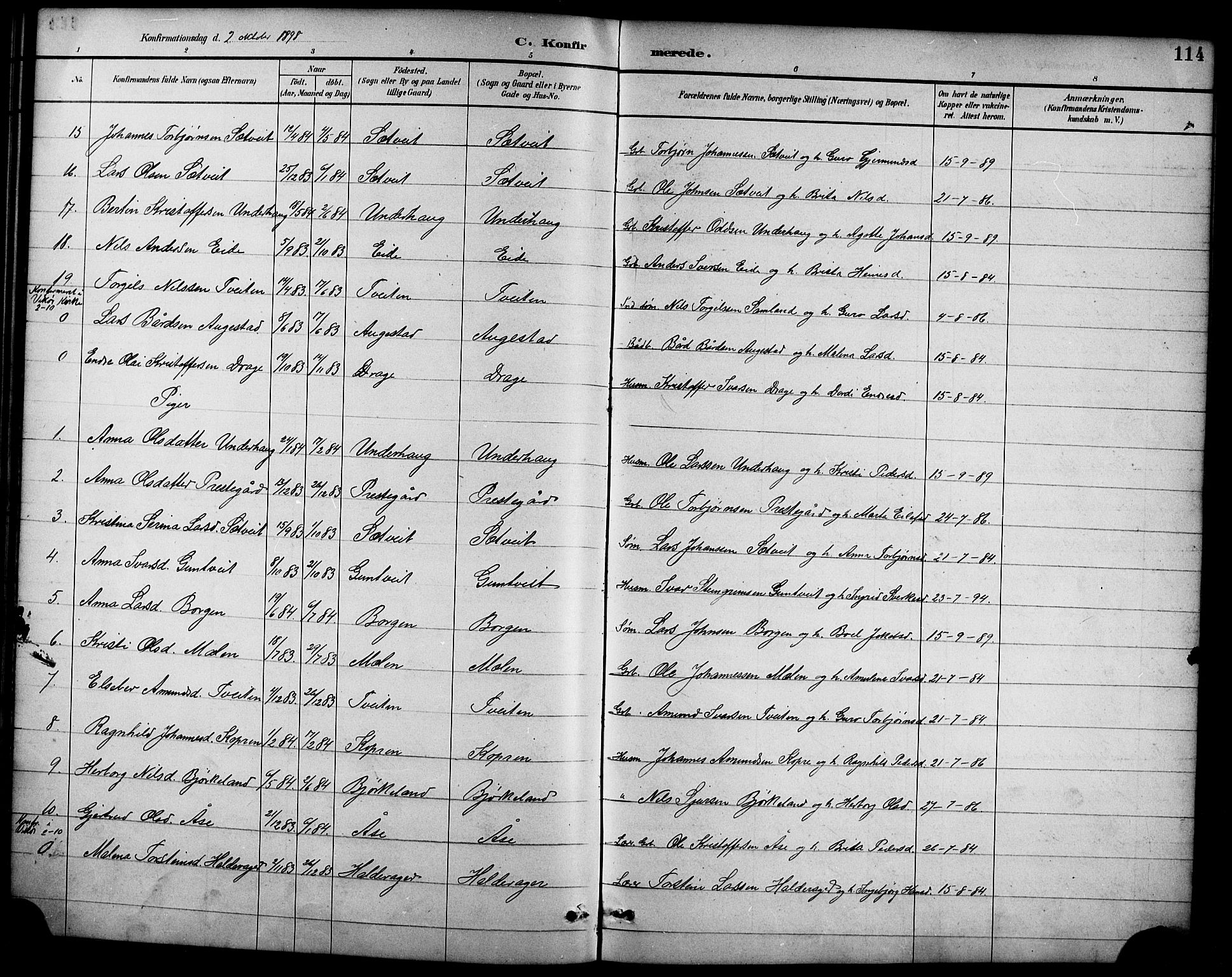 Ullensvang sokneprestembete, AV/SAB-A-78701/H/Hab: Parish register (copy) no. D 1, 1891-1908, p. 114