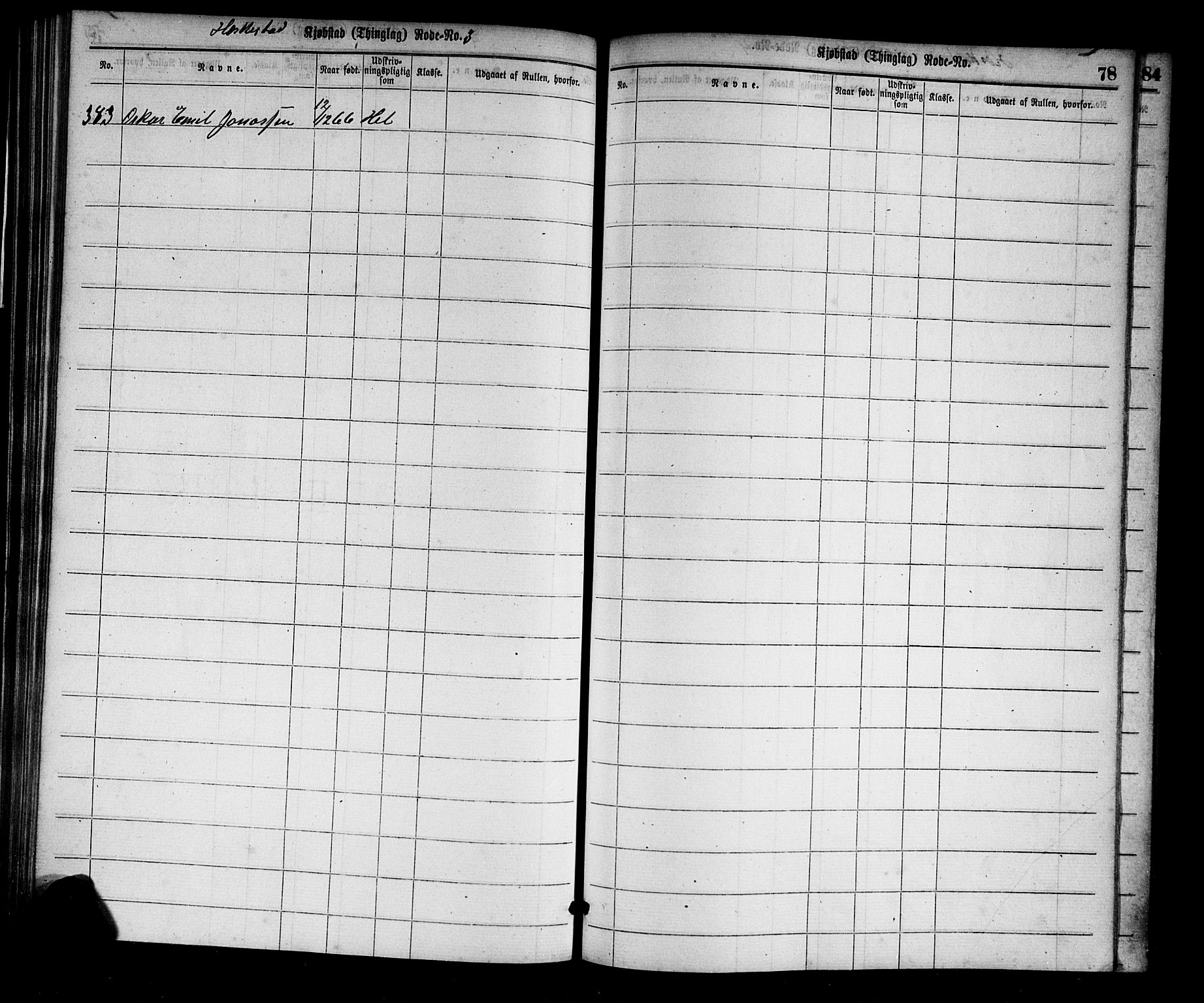 Sogndal mønstringskrets, AV/SAK-2031-0020/F/Ff/L0001: Utskrivningsregisterrulle, nr som i hovedrulle, P-6, 1860-1900, p. 85