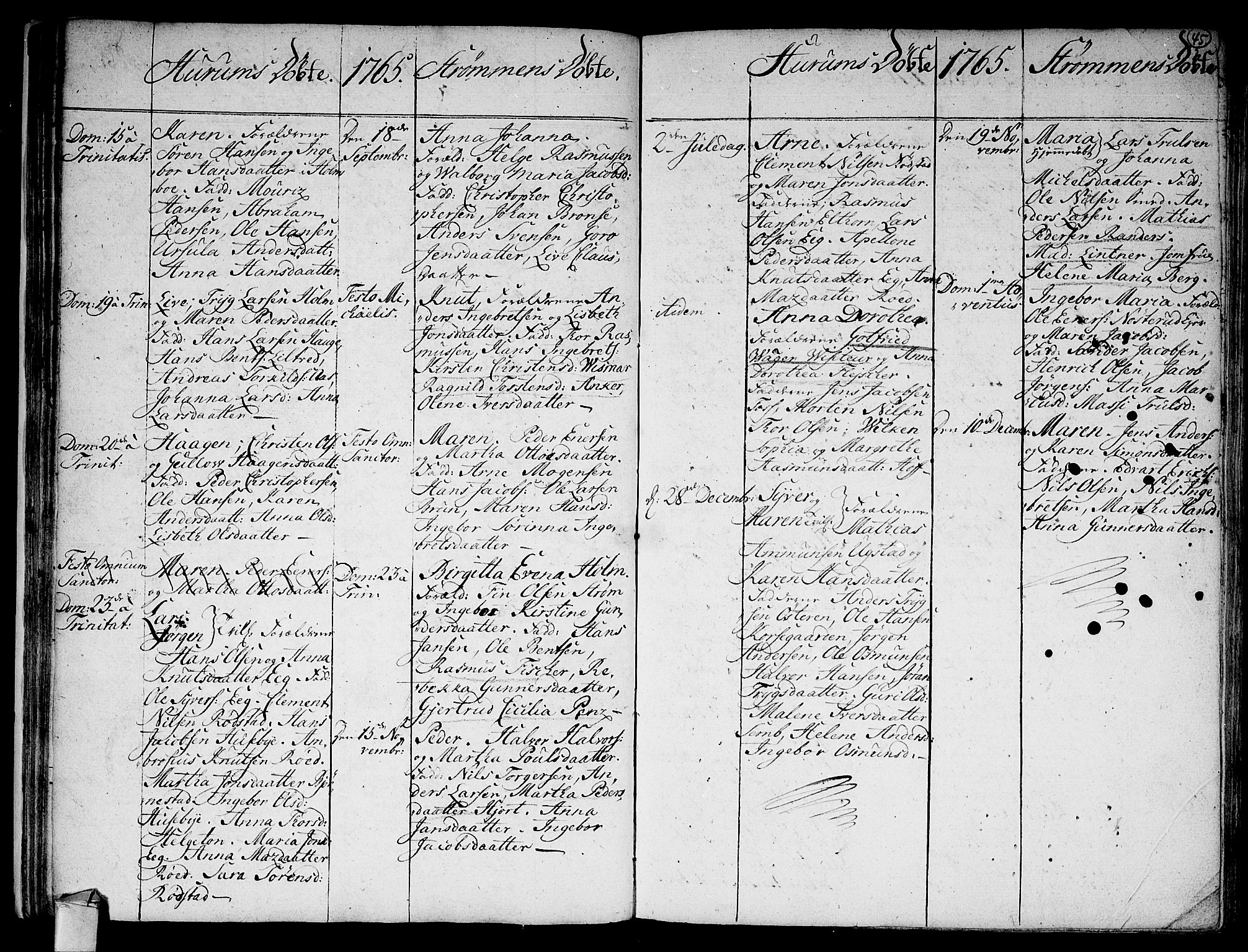 Hurum kirkebøker, AV/SAKO-A-229/F/Fa/L0006: Parish register (official) no. 6, 1756-1770, p. 45