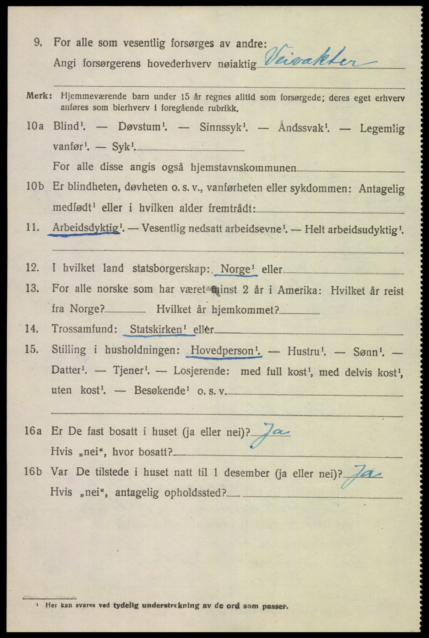 SAK, 1920 census for Landvik, 1920, p. 1819