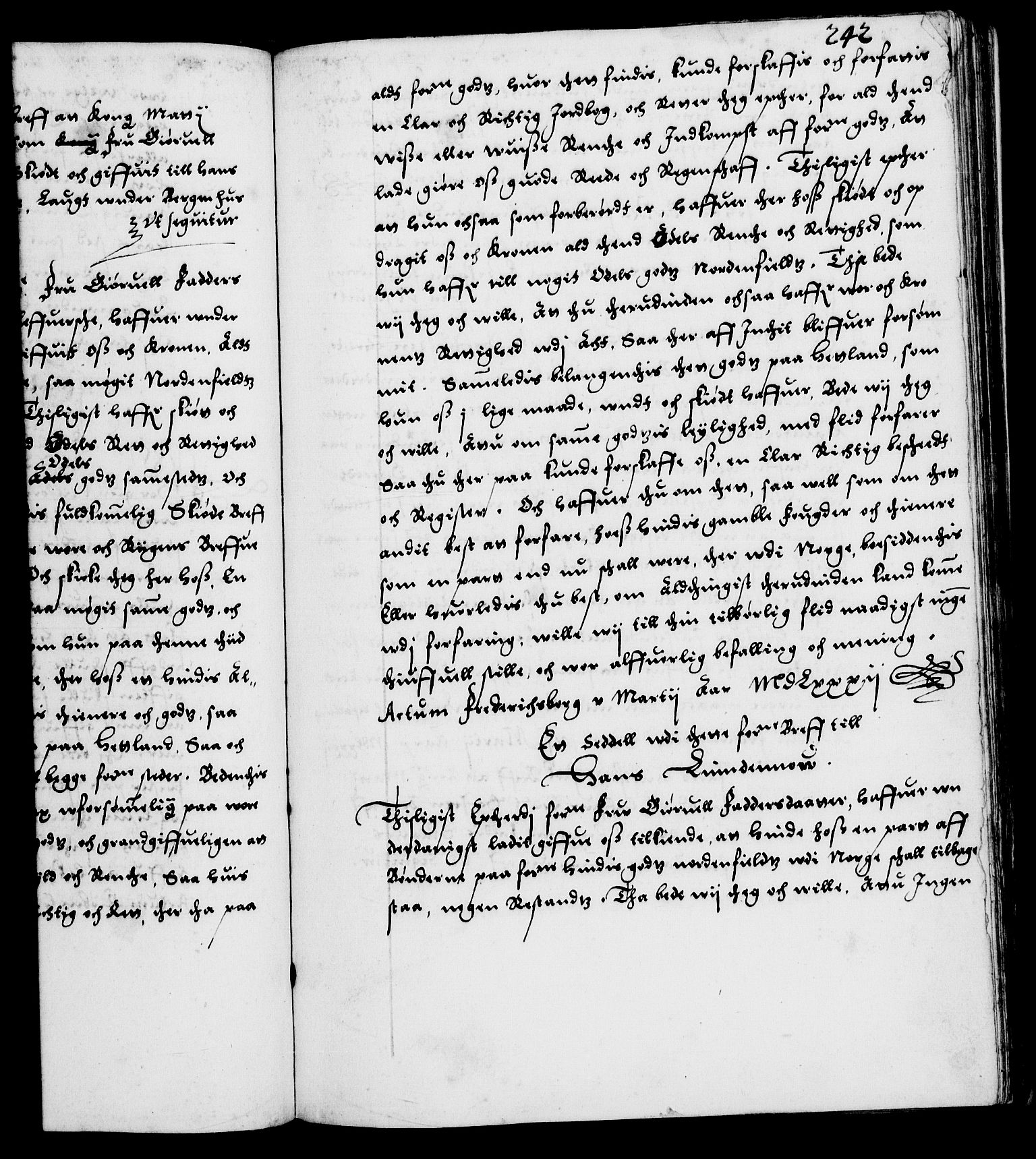 Danske Kanselli 1572-1799, AV/RA-EA-3023/F/Fc/Fca/Fcab/L0001: Norske tegnelser (mikrofilm), 1572-1588, p. 242a