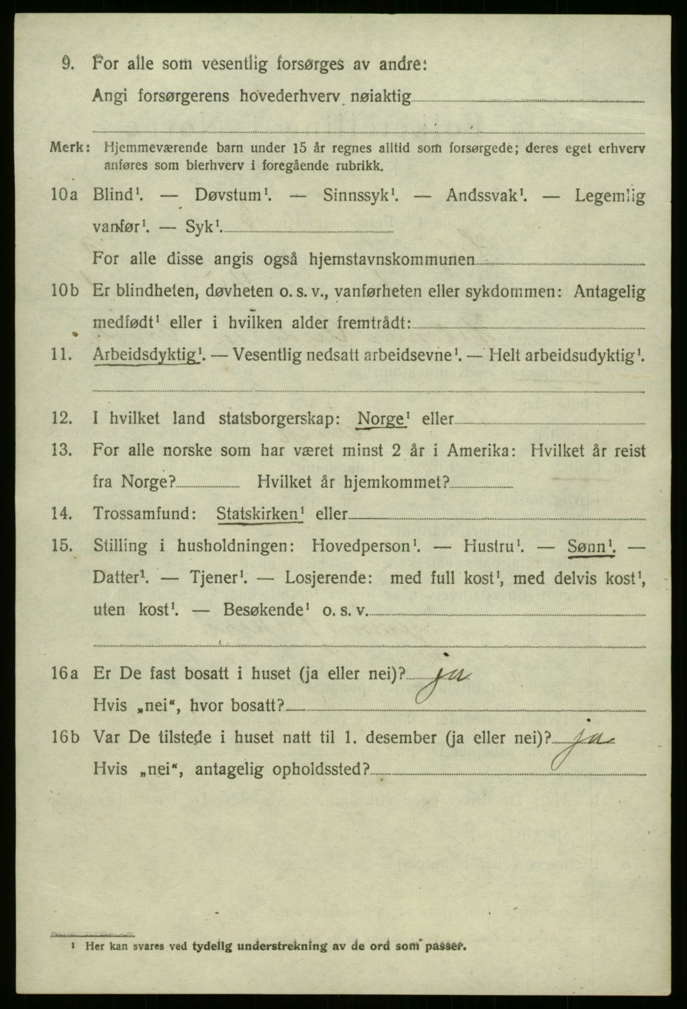 SAB, 1920 census for Selje, 1920, p. 4322