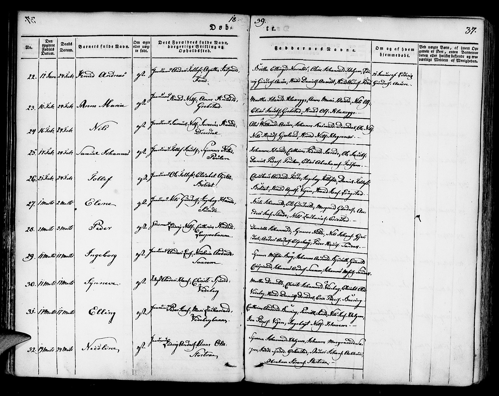 Jølster sokneprestembete, AV/SAB-A-80701/H/Haa/Haaa/L0009: Parish register (official) no. A 9, 1833-1848, p. 37