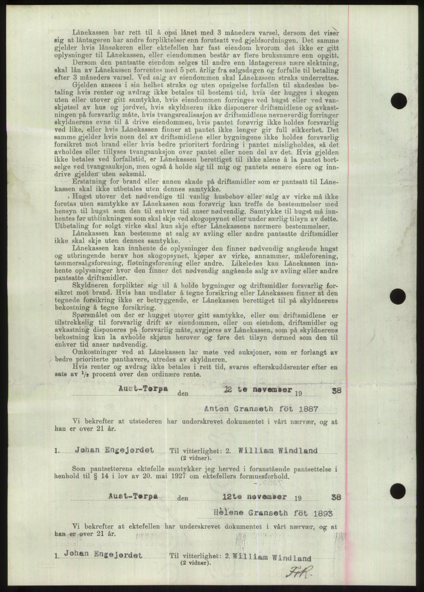 Hadeland og Land tingrett, AV/SAH-TING-010/H/Hb/Hbc/L0004: Mortgage book no. B4, 1938-1939, Diary no: : 2168/1938