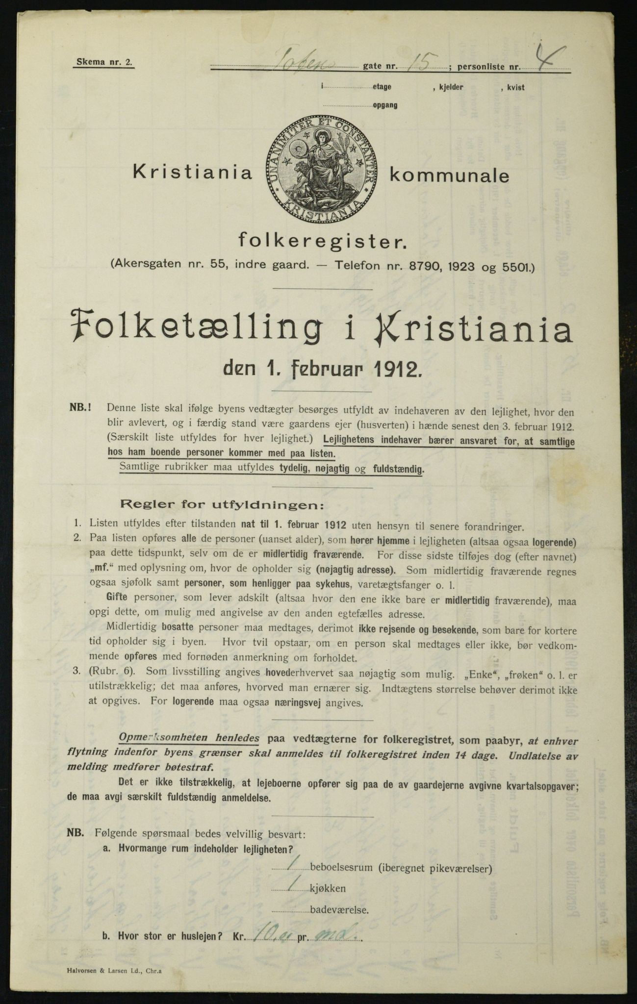 OBA, Municipal Census 1912 for Kristiania, 1912, p. 115576