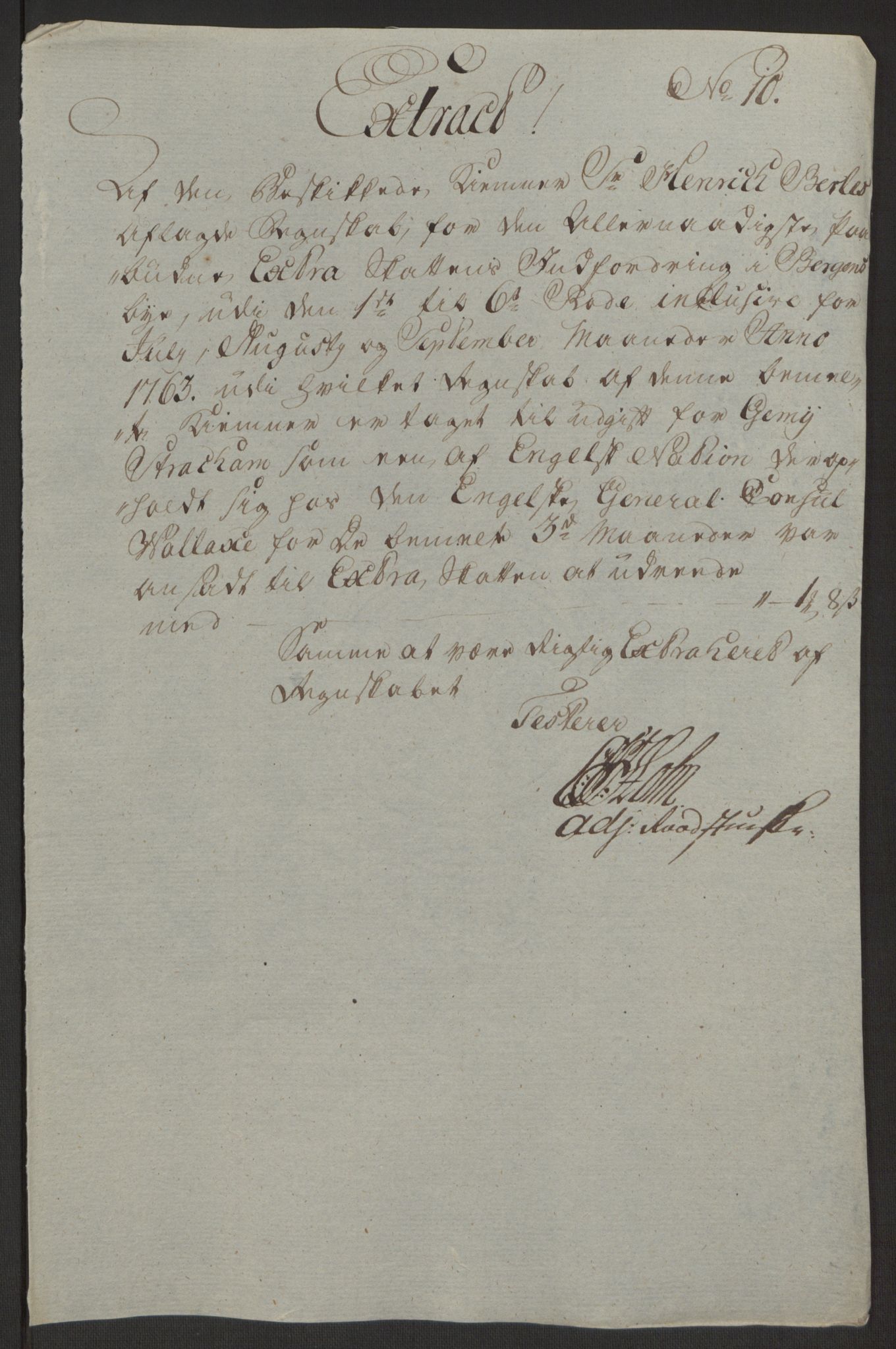 Rentekammeret inntil 1814, Reviderte regnskaper, Byregnskaper, AV/RA-EA-4066/R/Rp/L0366/0001: [P20] Kontribusjonsregnskap / Ekstraskatt, 1763, p. 261