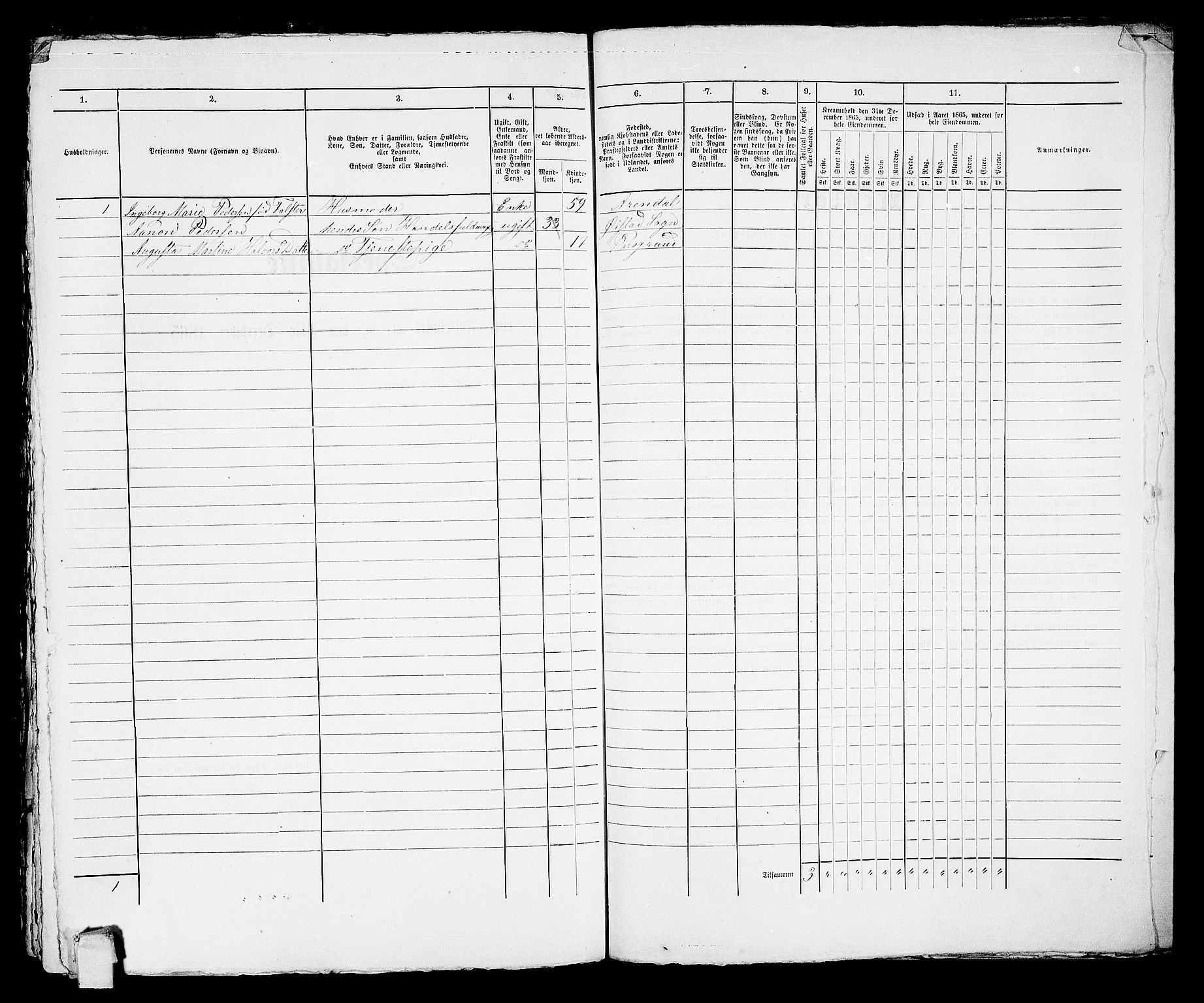 RA, 1865 census for Porsgrunn, 1865, p. 863