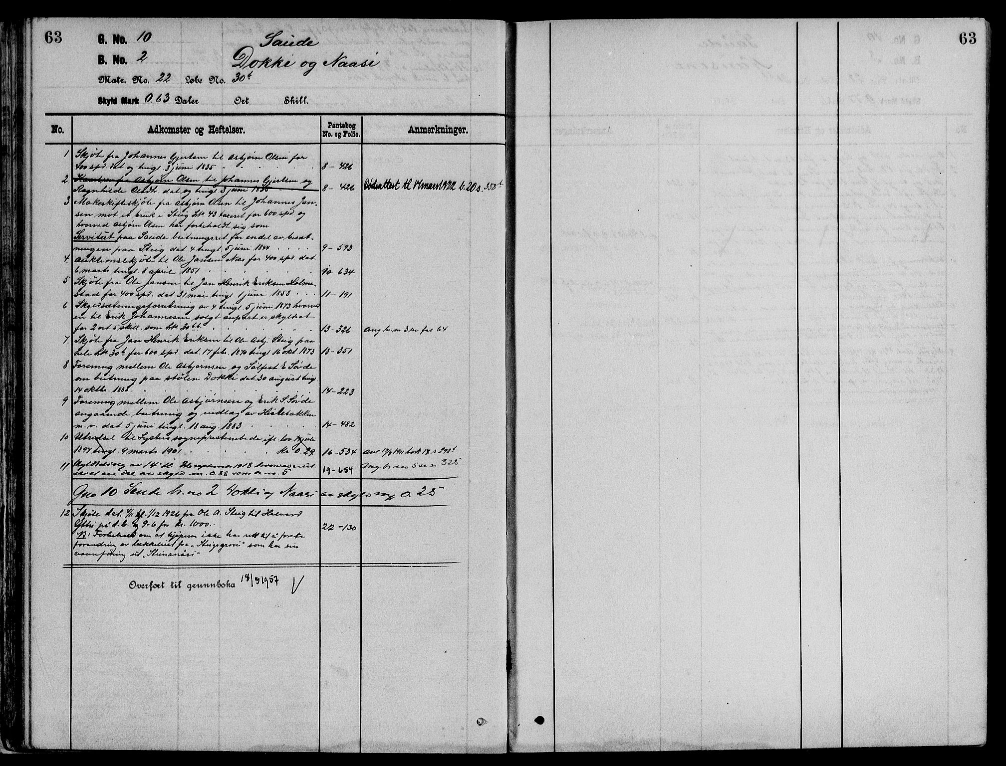 Indre Sogn tingrett, AV/SAB-A-3301/1/G/Ga/Gaa/L0004a: Mortgage register no. II.A.a.4a, 1829-1958, p. 63