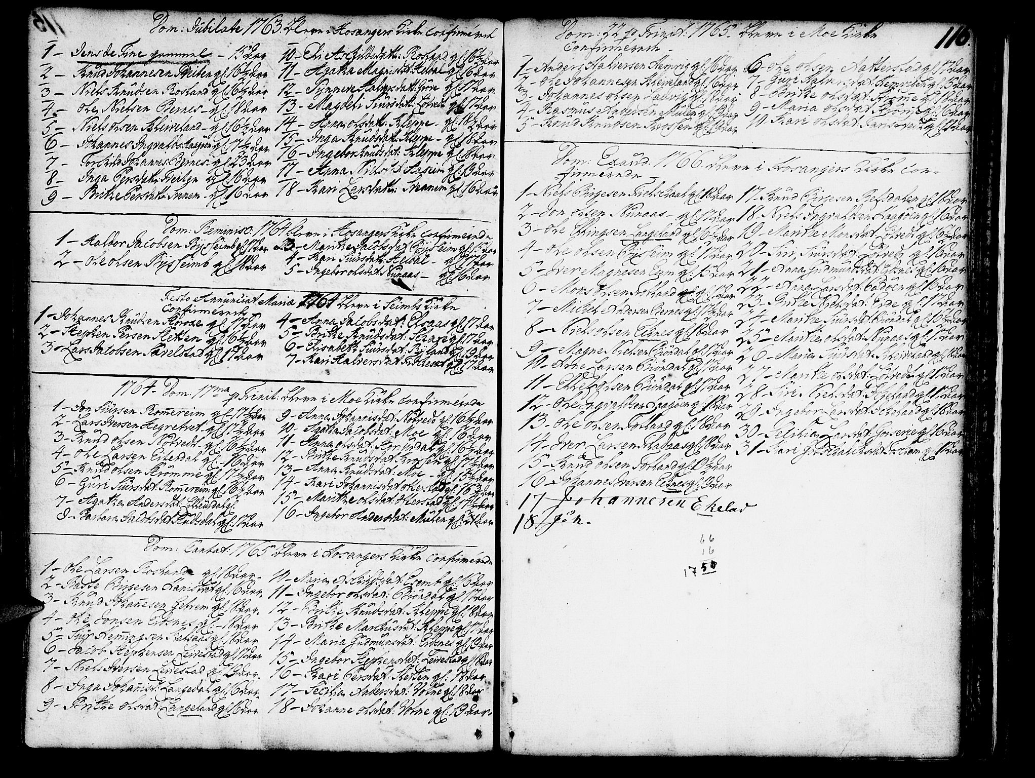 Hosanger sokneprestembete, AV/SAB-A-75801/H/Haa: Parish register (official) no. A 1 /1, 1750-1766, p. 116