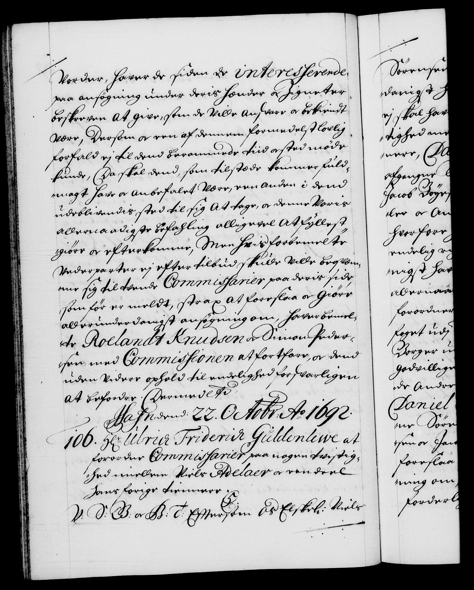 Danske Kanselli 1572-1799, AV/RA-EA-3023/F/Fc/Fca/Fcab/L0015: Norske tegnelser (mikrofilm), 1692-1699, p. 69b