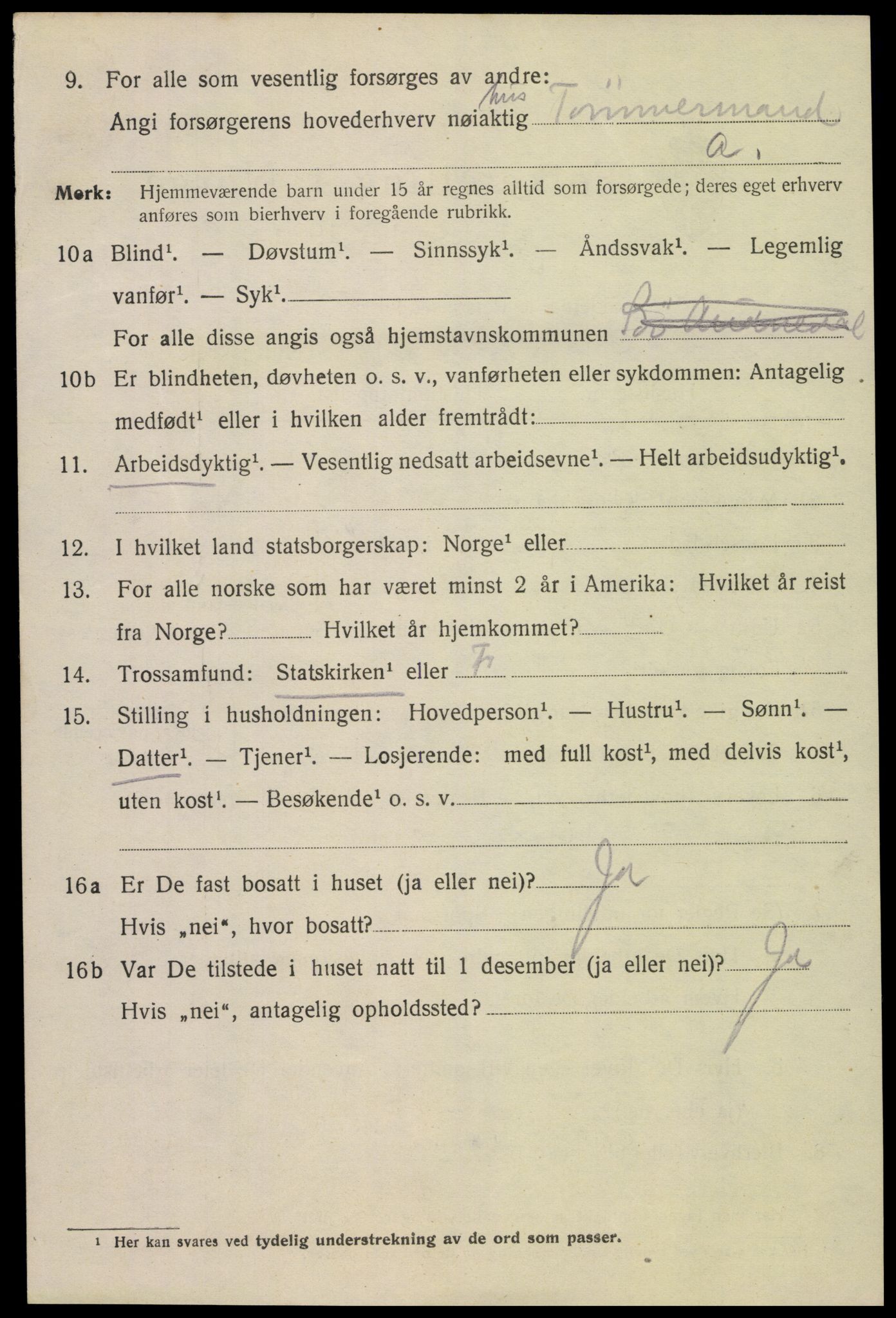 SAK, 1920 census for Mandal, 1920, p. 7212