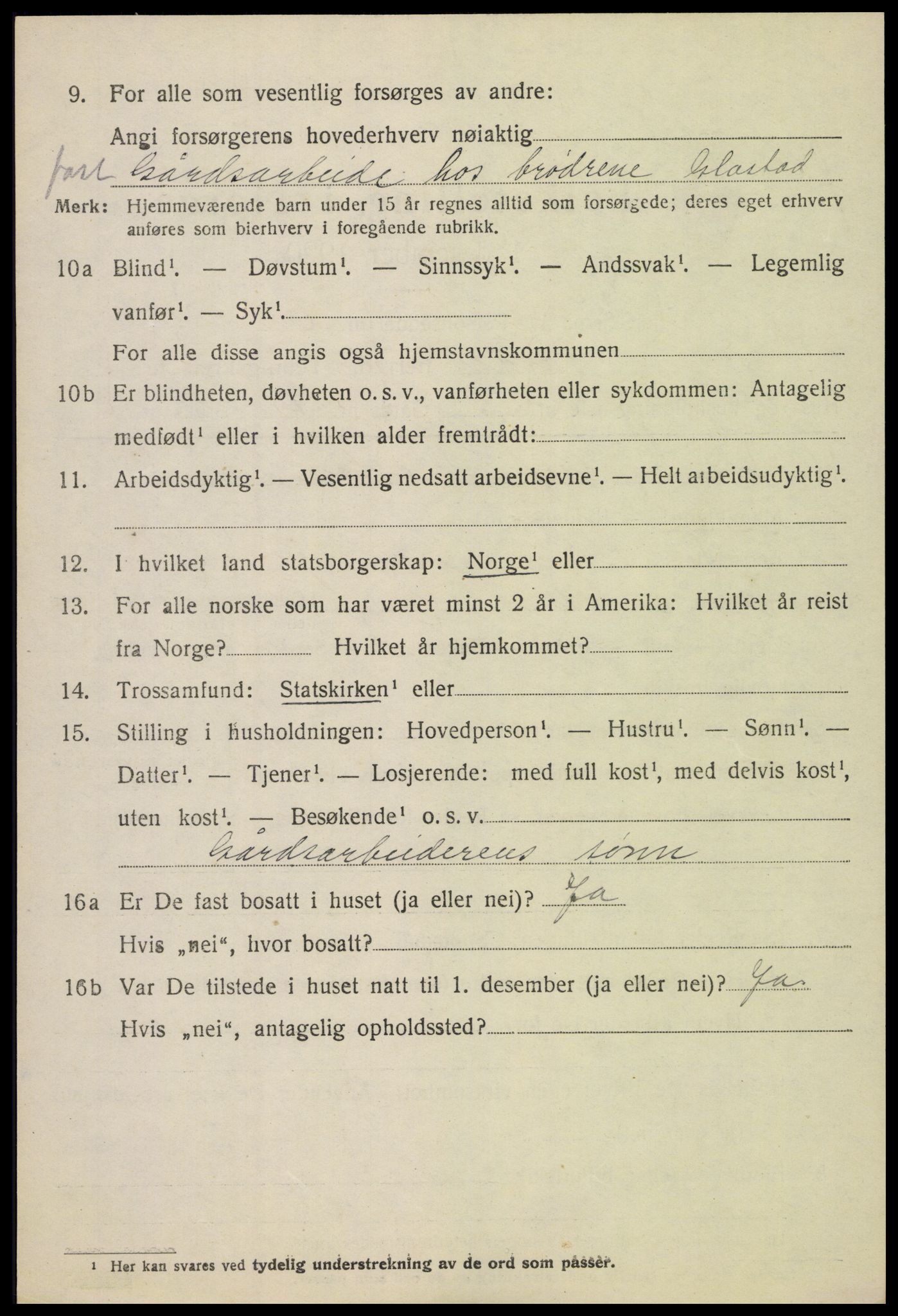 SAH, 1920 census for Vardal, 1920, p. 2832