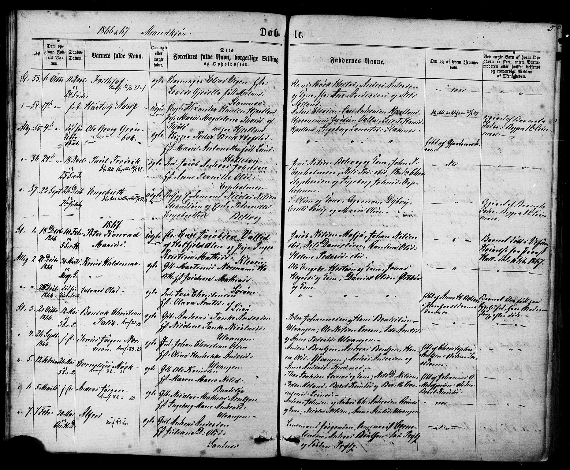 Ministerialprotokoller, klokkerbøker og fødselsregistre - Nordland, AV/SAT-A-1459/830/L0449: Parish register (official) no. 830A13, 1866-1886, p. 5