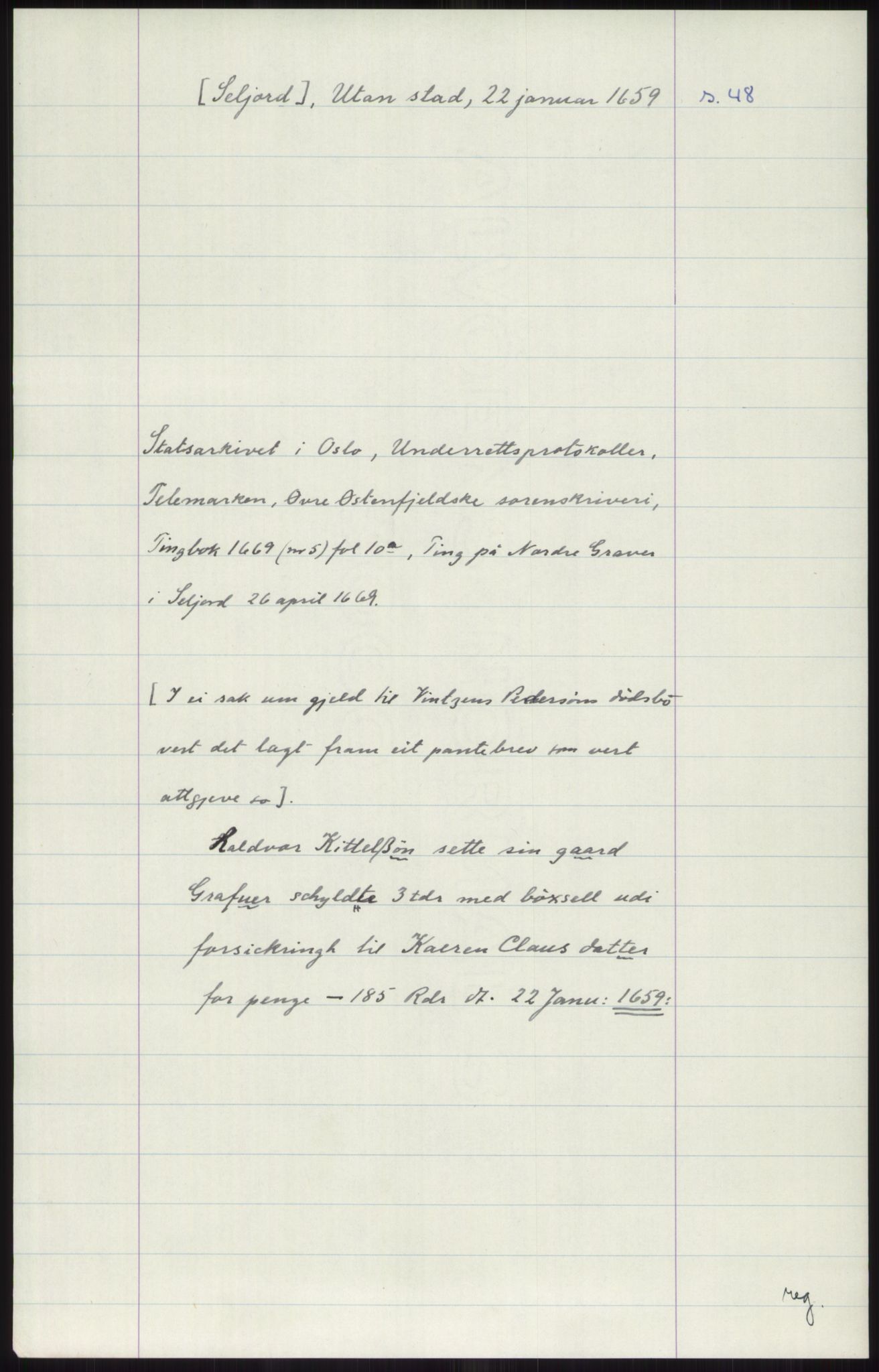 Samlinger til kildeutgivelse, Diplomavskriftsamlingen, AV/RA-EA-4053/H/Ha, p. 3418