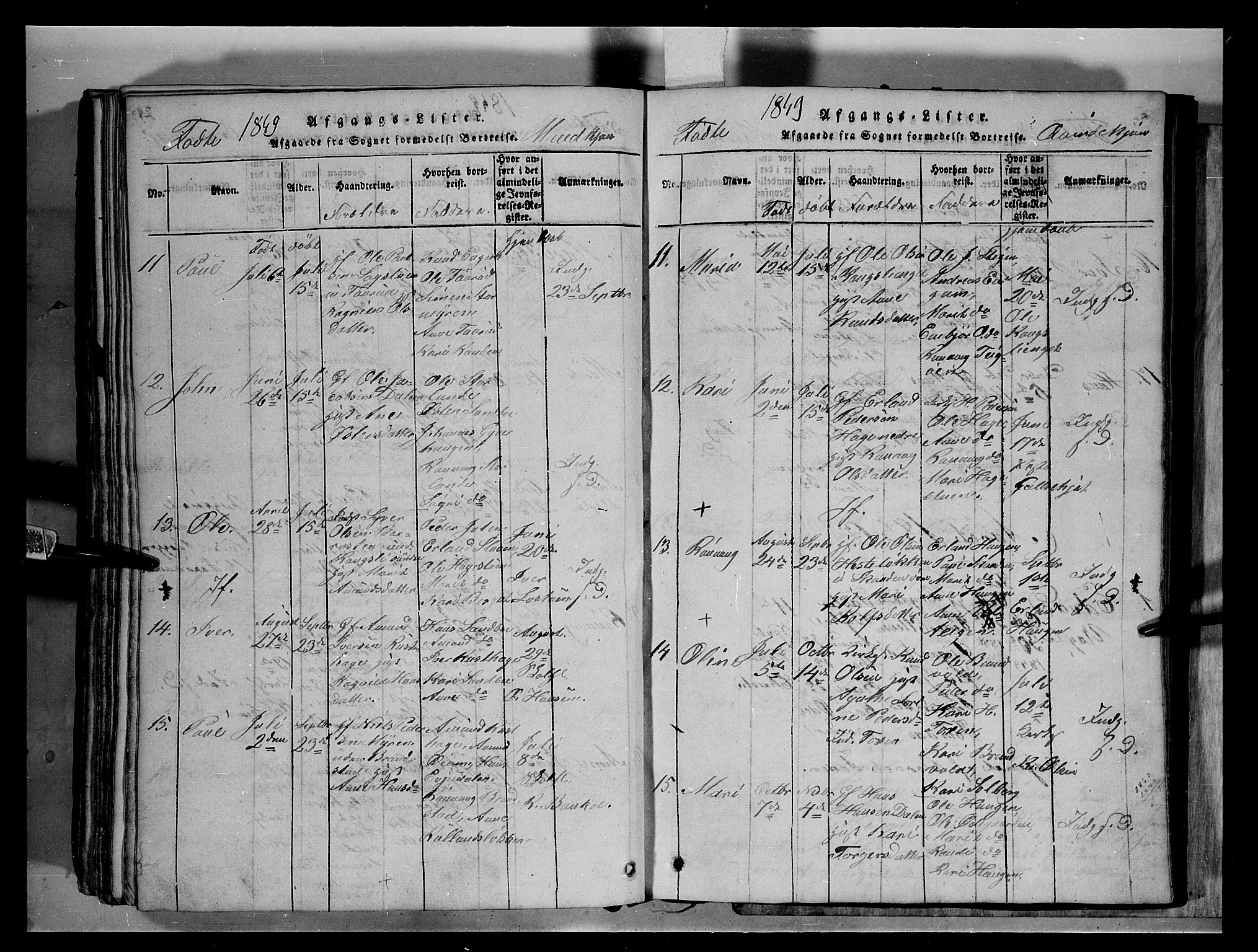 Fron prestekontor, SAH/PREST-078/H/Ha/Hab/L0004: Parish register (copy) no. 4, 1816-1850, p. 287b