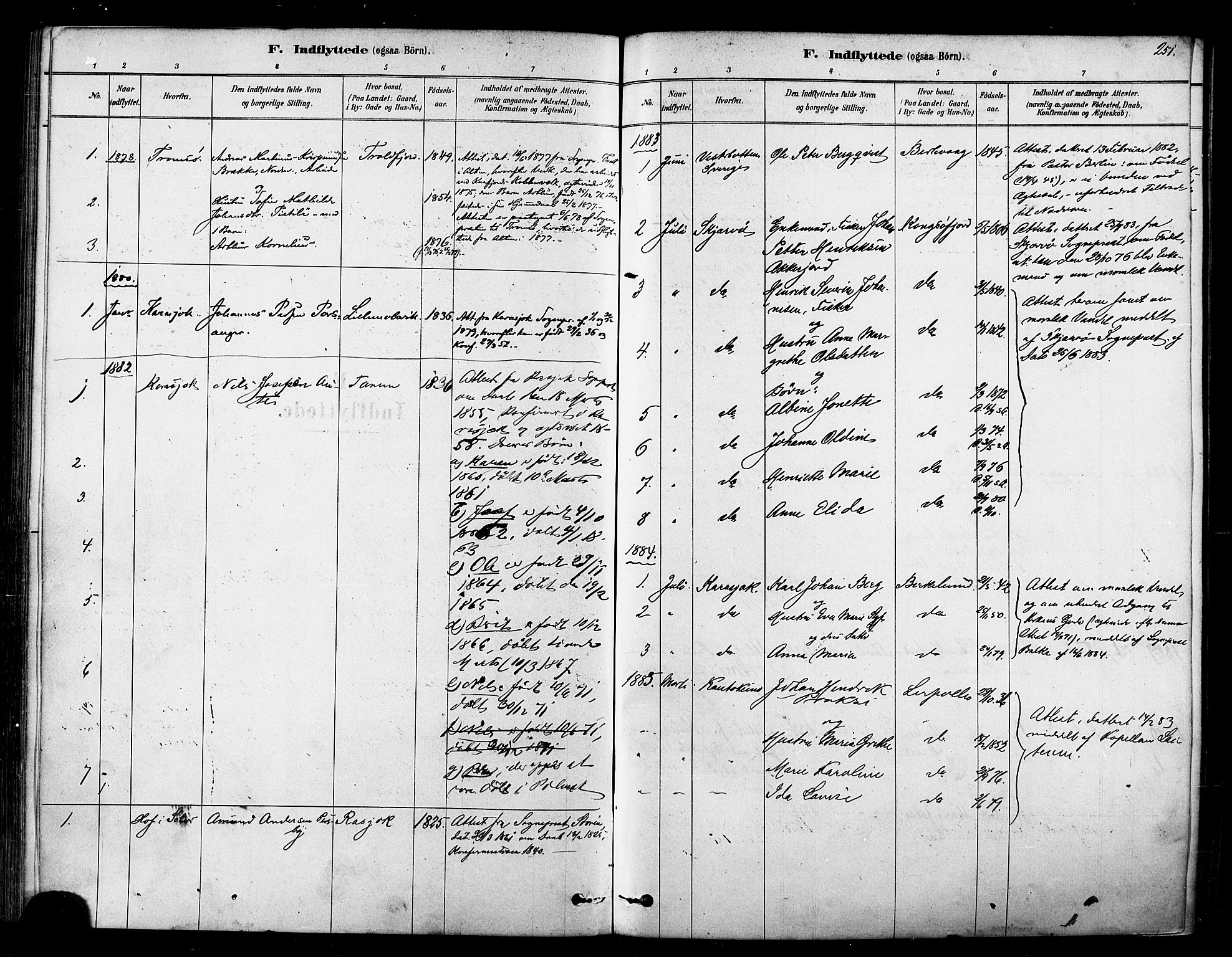 Tana sokneprestkontor, SATØ/S-1334/H/Ha/L0004kirke: Parish register (official) no. 4, 1878-1891, p. 251