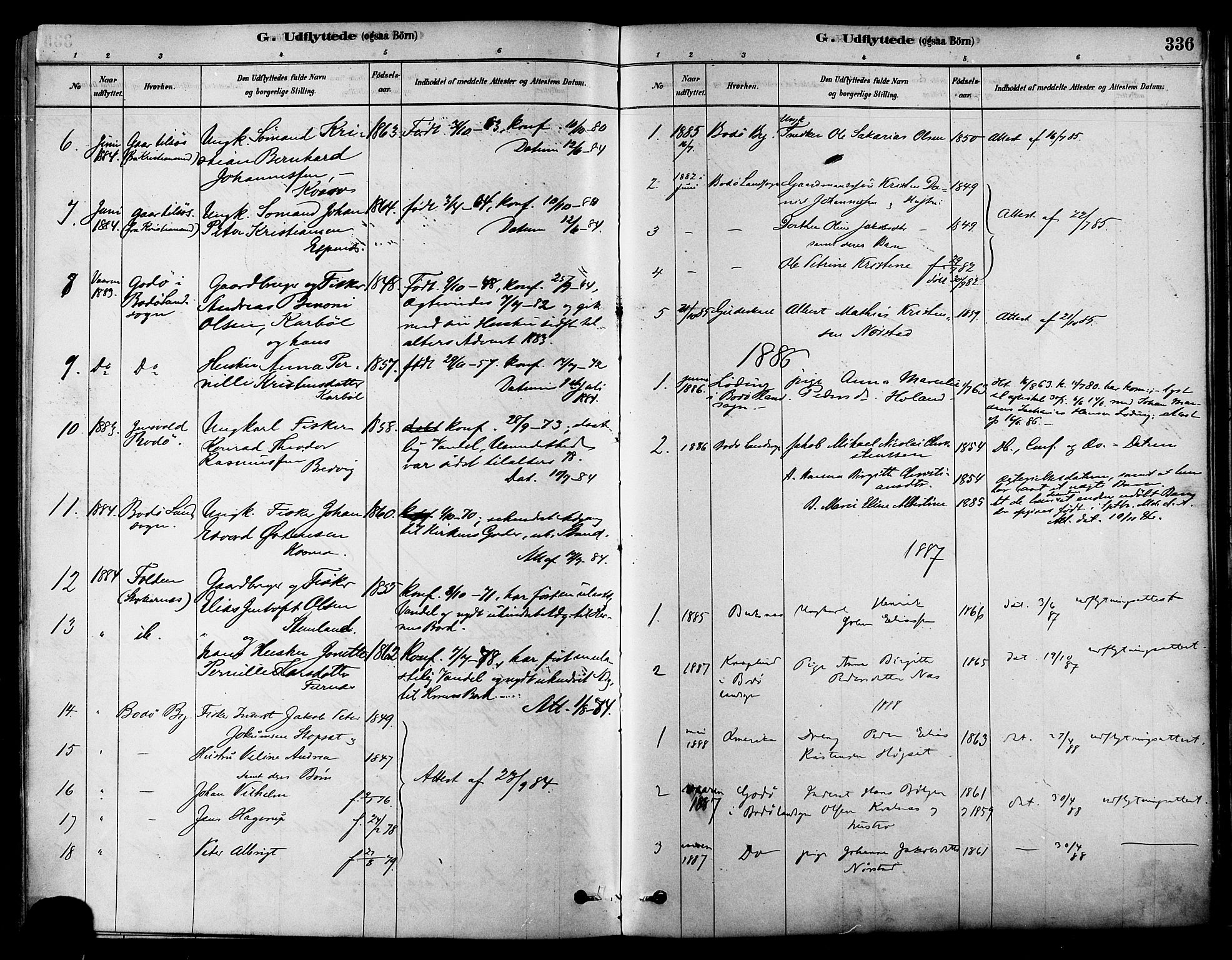 Ministerialprotokoller, klokkerbøker og fødselsregistre - Nordland, SAT/A-1459/852/L0740: Parish register (official) no. 852A10, 1878-1894, p. 336