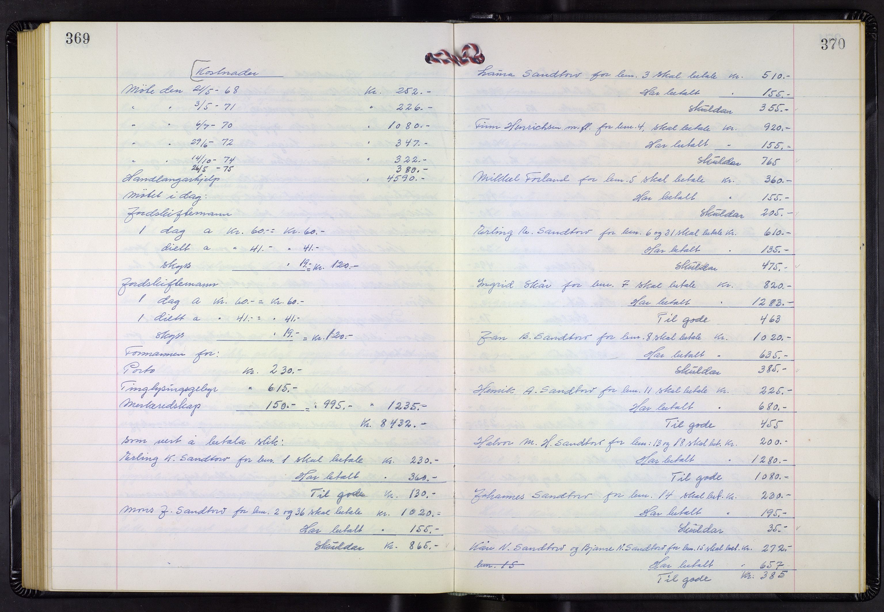 Hordaland jordskiftedøme - III Midhordland jordskiftedistrikt, AV/SAB-A-7001/A/Aa/L0040: Forhandlingsprotokoll, 1970-1976, p. 369-370