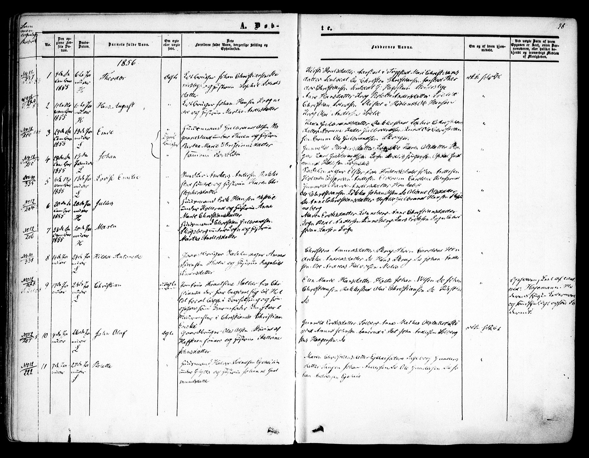 Høland prestekontor Kirkebøker, SAO/A-10346a/F/Fa/L0010: Parish register (official) no. I 10, 1854-1861, p. 38