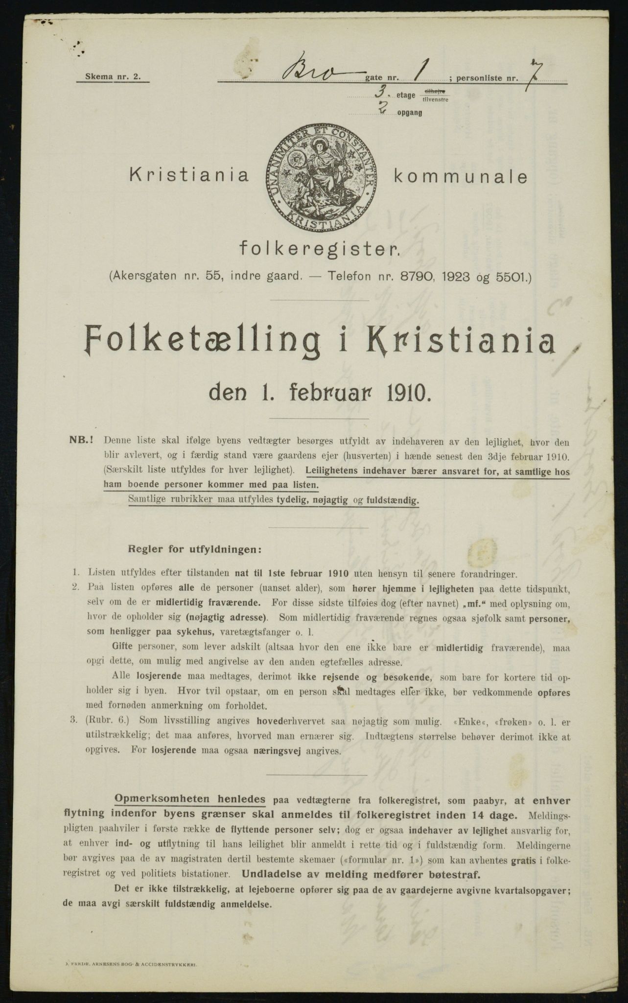 OBA, Municipal Census 1910 for Kristiania, 1910, p. 9300