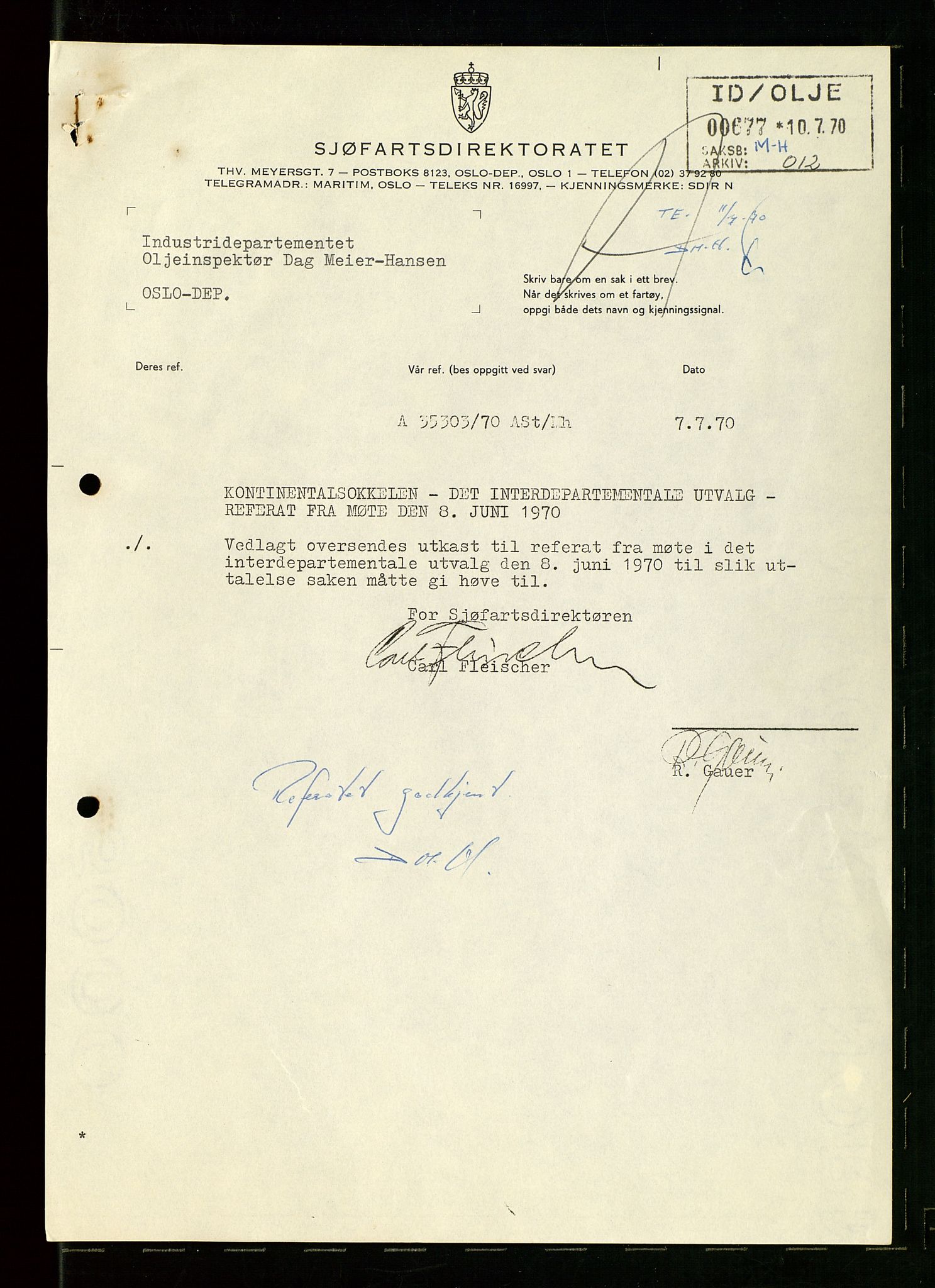 Industridepartementet, Oljekontoret, AV/SAST-A-101348/Dc/L0003: Ekofisk prosjekt, utbygging av Ekofiskfeltet, diverse, 1970-1972