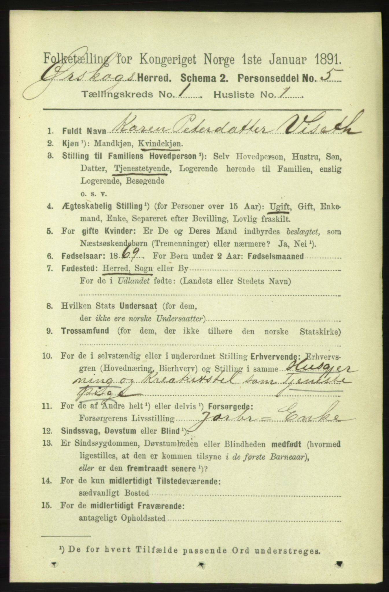 RA, 1891 census for 1527 Ørskog, 1891, p. 96