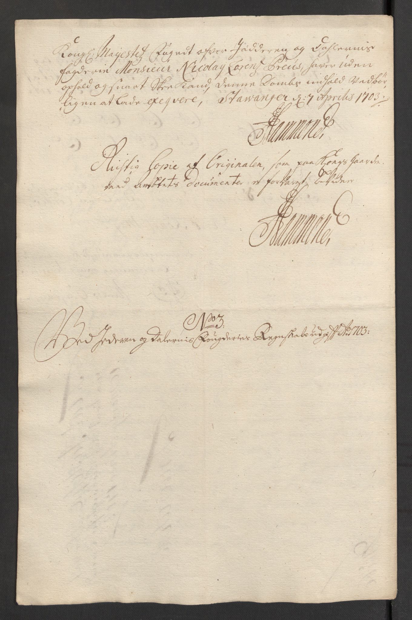 Rentekammeret inntil 1814, Reviderte regnskaper, Fogderegnskap, AV/RA-EA-4092/R46/L2732: Fogderegnskap Jæren og Dalane, 1703-1704, p. 59