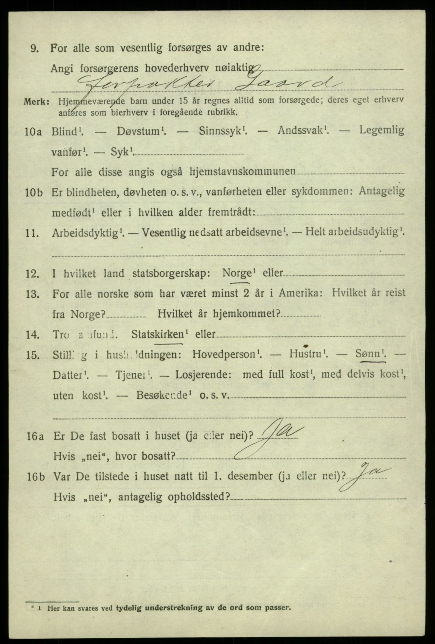 SAB, 1920 census for Jondal, 1920, p. 3767