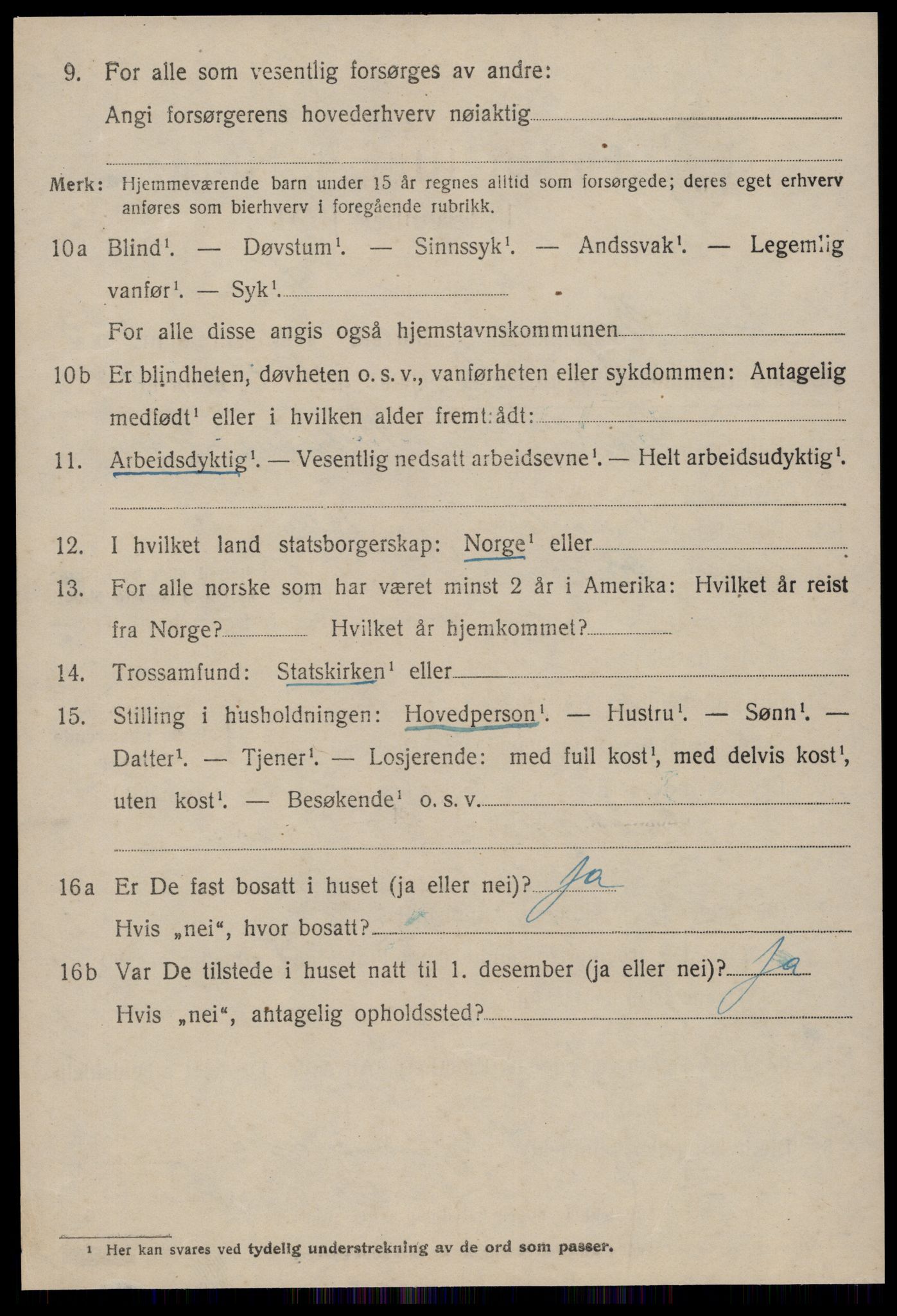 SAT, 1920 census for Borgund, 1920, p. 16511