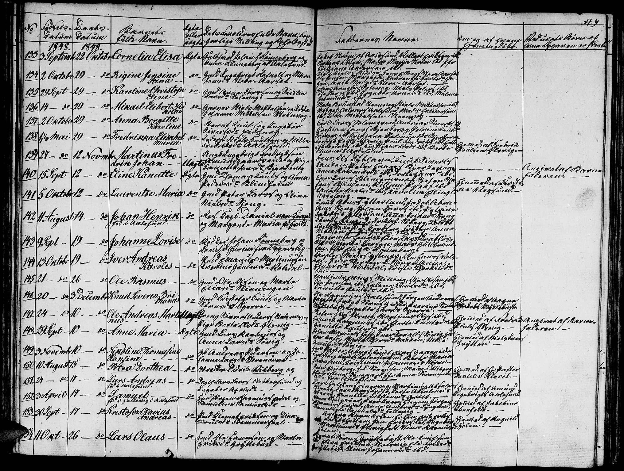 Ministerialprotokoller, klokkerbøker og fødselsregistre - Møre og Romsdal, AV/SAT-A-1454/528/L0426: Parish register (copy) no. 528C07, 1844-1854, p. 49