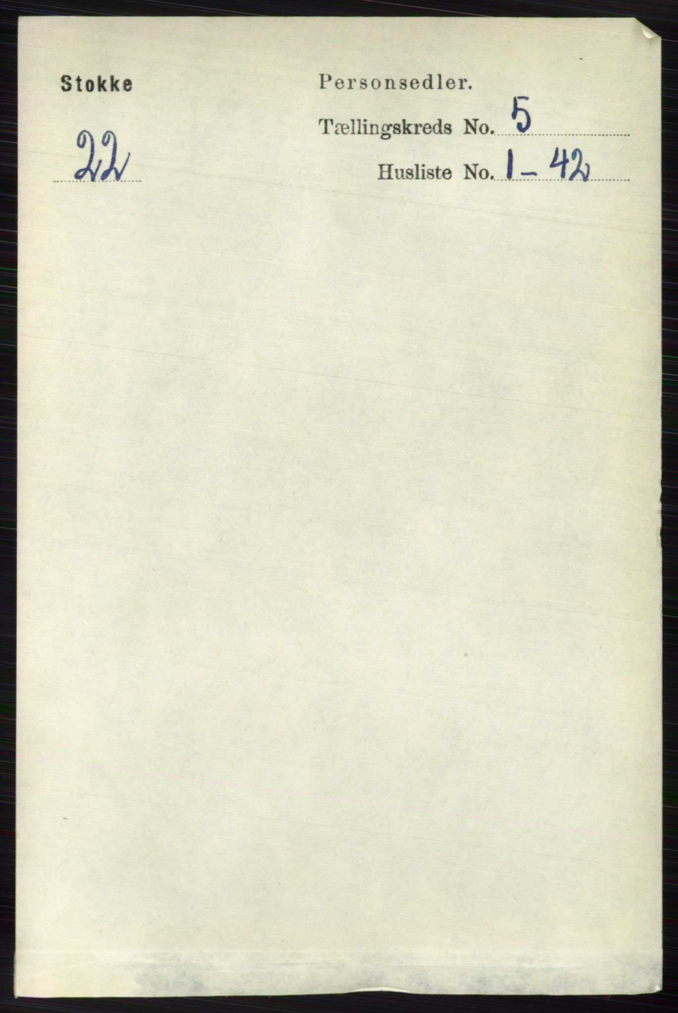 RA, 1891 census for 0720 Stokke, 1891, p. 3113