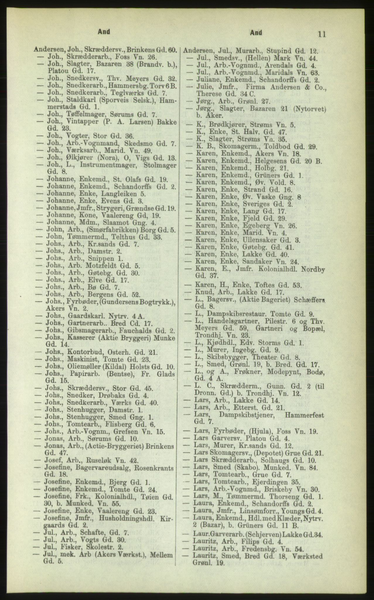 Kristiania/Oslo adressebok, PUBL/-, 1883, p. 11