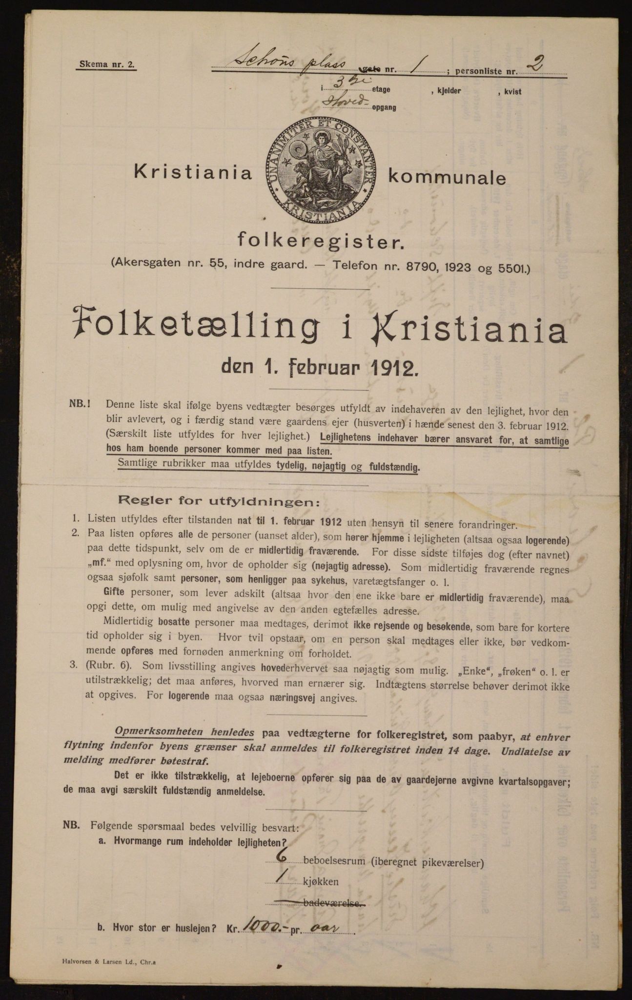 OBA, Municipal Census 1912 for Kristiania, 1912, p. 90514