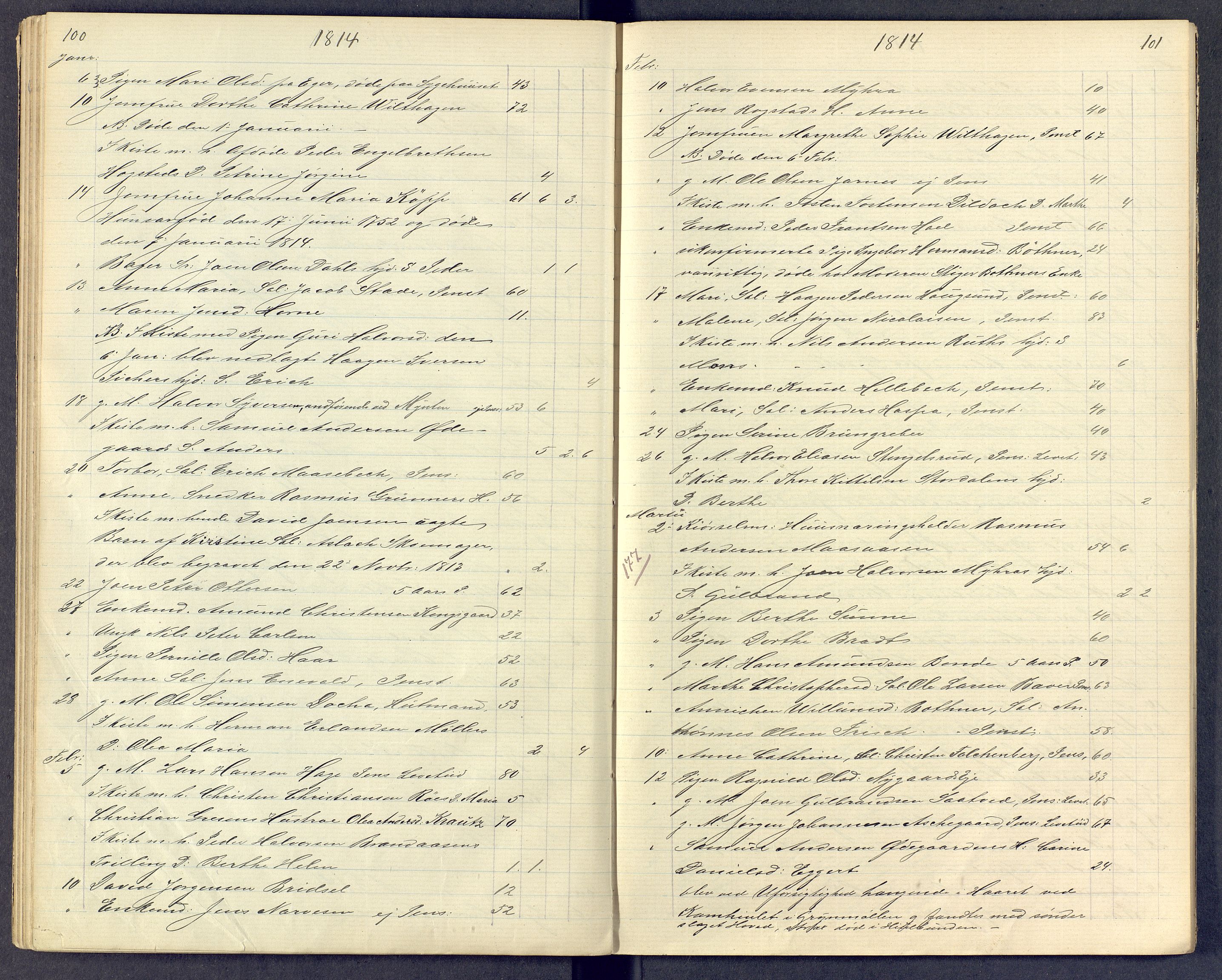 Kongsberg kirkebøker, SAKO/A-22/G/Ga/L0000e: Parish register (copy) no. 0e, 1795-1816, p. 100-101