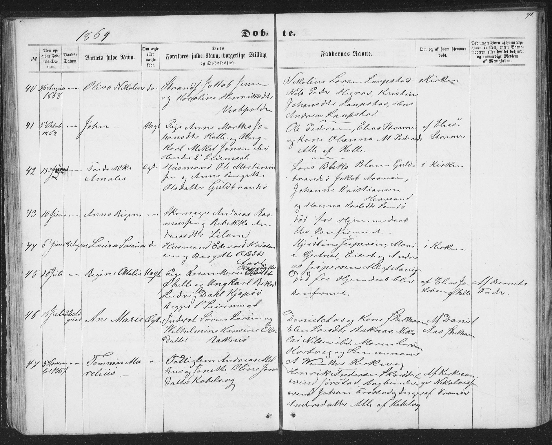 Ministerialprotokoller, klokkerbøker og fødselsregistre - Nordland, SAT/A-1459/874/L1073: Parish register (copy) no. 874C02, 1860-1870, p. 91