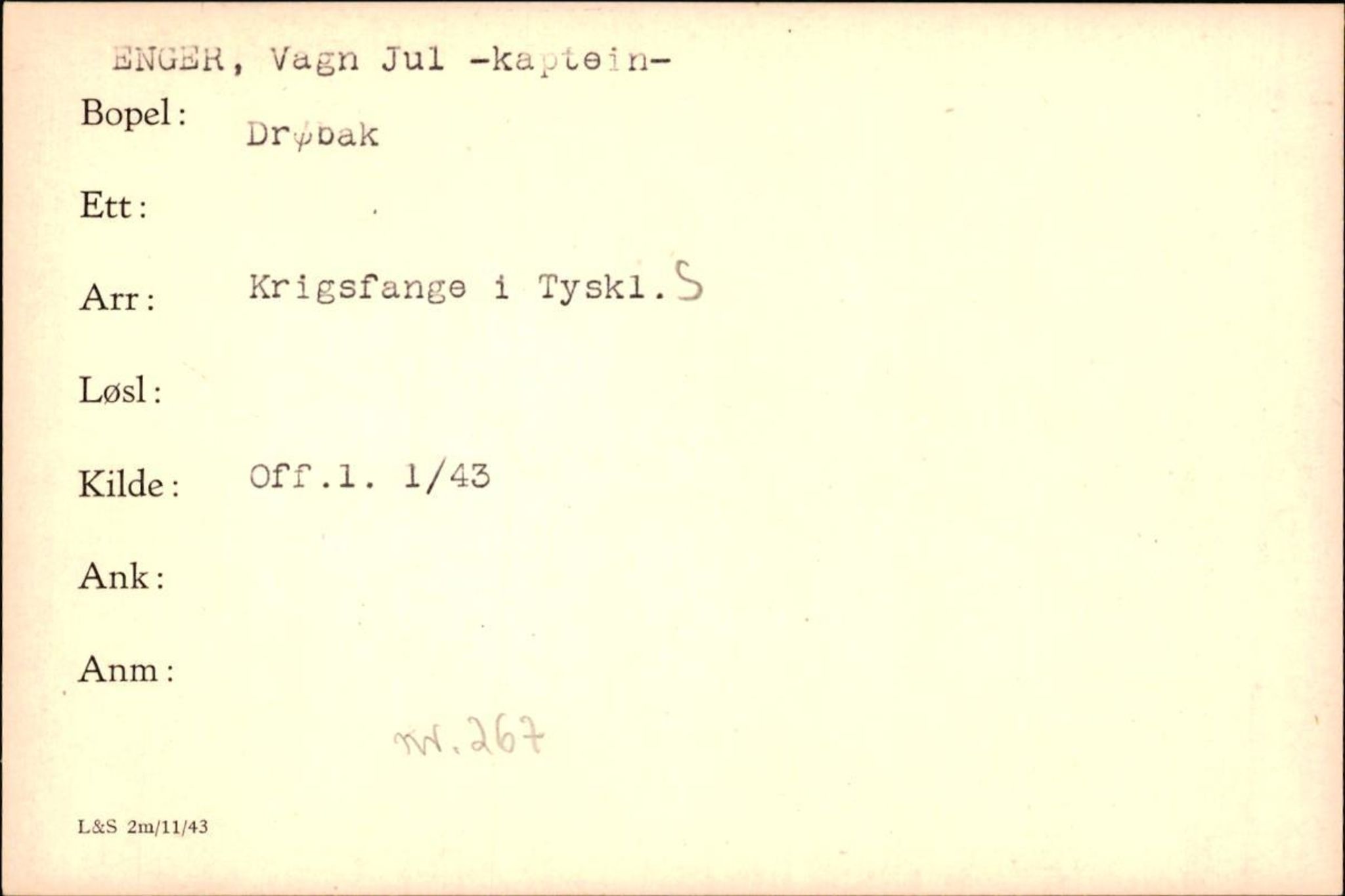 Forsvaret, Forsvarets krigshistoriske avdeling, AV/RA-RAFA-2017/Y/Yf/L0200: II-C-11-2102  -  Norske krigsfanger i Tyskland, 1940-1945, p. 235