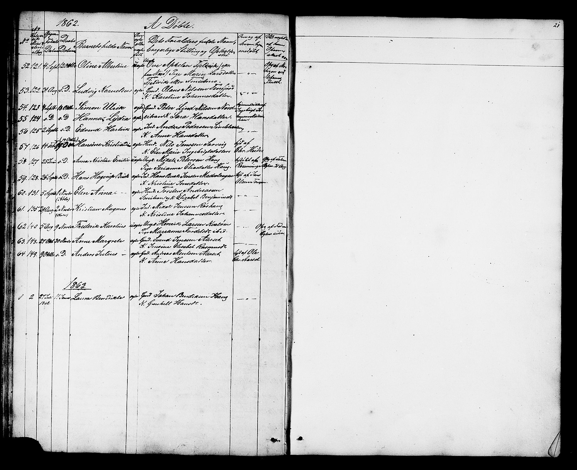Ministerialprotokoller, klokkerbøker og fødselsregistre - Nord-Trøndelag, SAT/A-1458/788/L0695: Parish register (official) no. 788A02, 1843-1862, p. 21