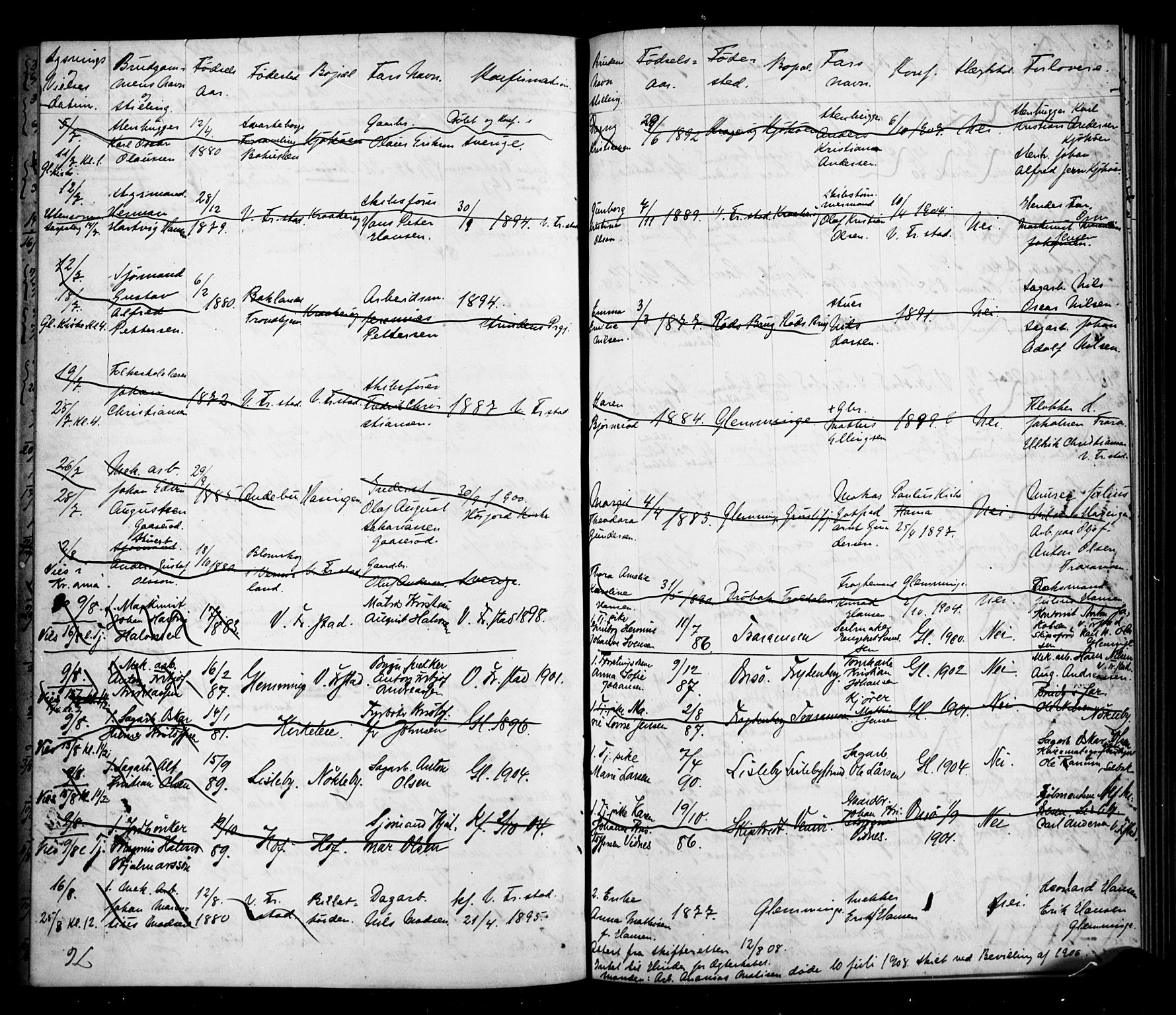 Kråkerøy prestekontor Kirkebøker, AV/SAO-A-10912/H/Ha/L0001: Banns register no. 1, 1905-1909
