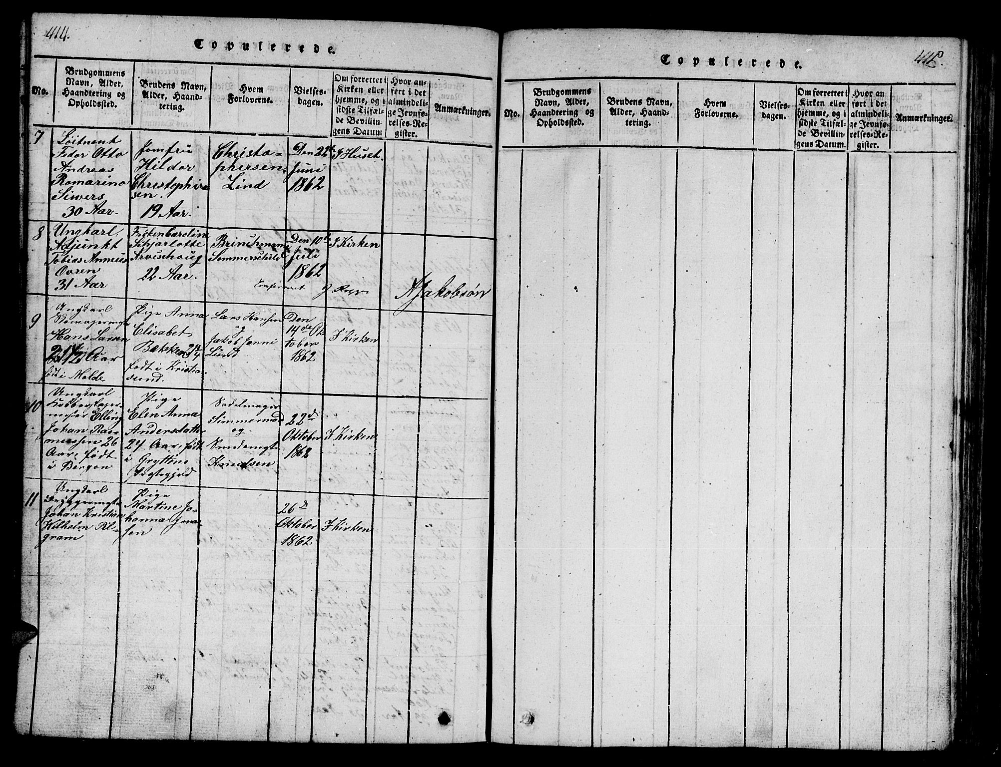 Ministerialprotokoller, klokkerbøker og fødselsregistre - Møre og Romsdal, SAT/A-1454/558/L0700: Parish register (copy) no. 558C01, 1818-1868, p. 414-415