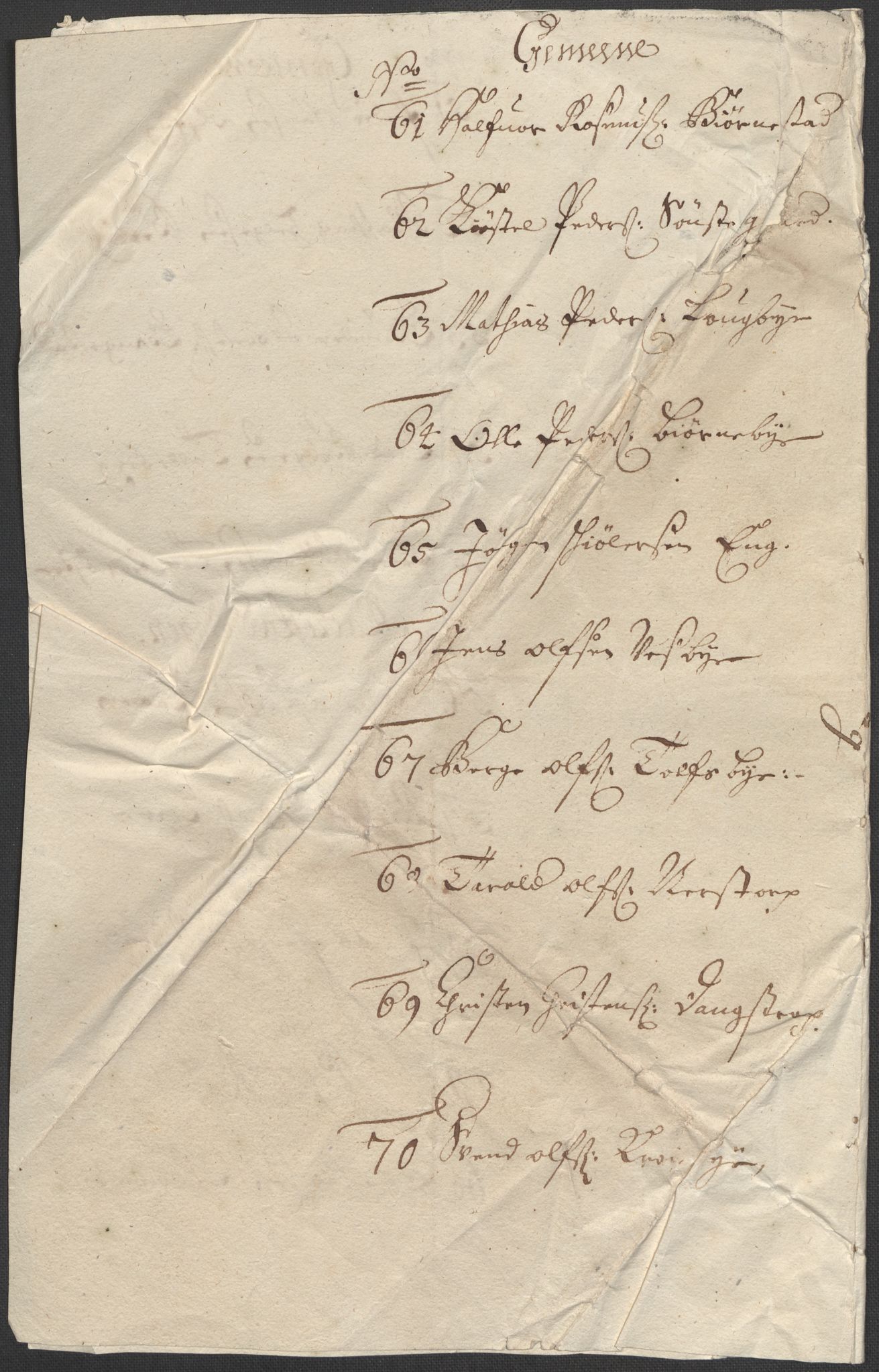 Riksarkivets diplomsamling, AV/RA-EA-5965/F12/L0006: Pk. 7 (III), 1589-1716, p. 54