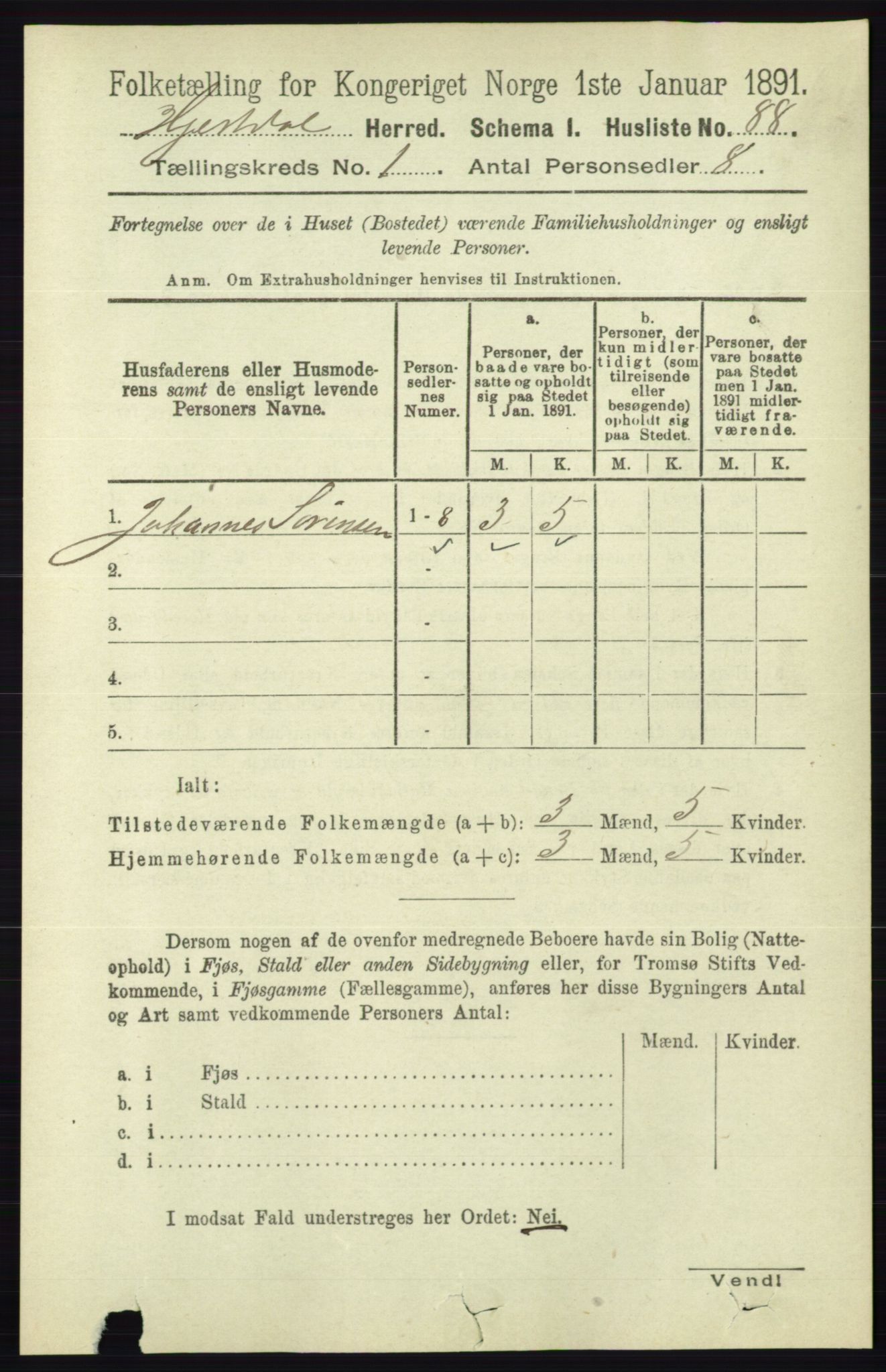 RA, 1891 census for 0827 Hjartdal, 1891, p. 112