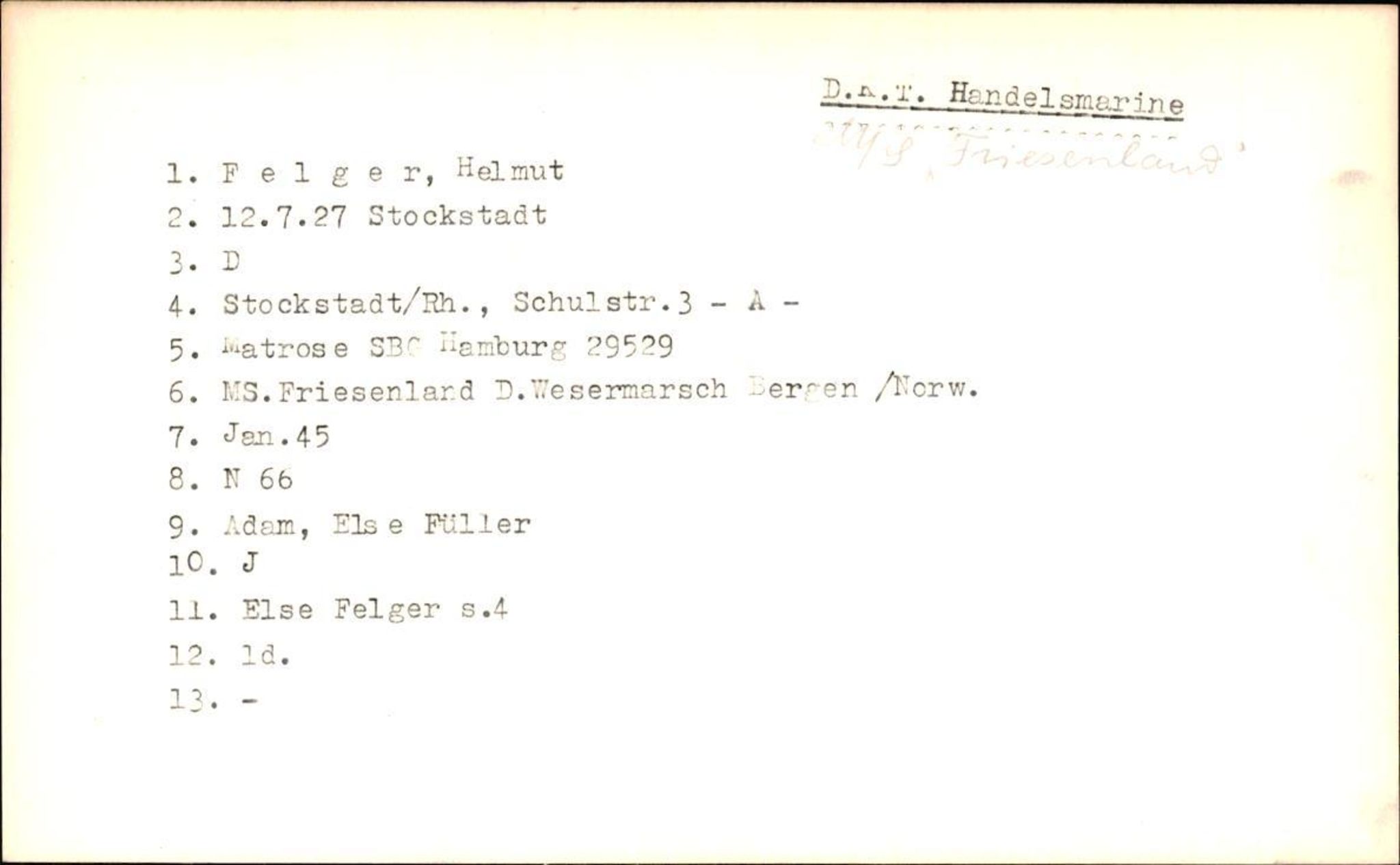 Hjemsendte tyskere , AV/RA-RAFA-6487/D/Da/L0001: Abel- Glazel, 1945-1947, p. 975