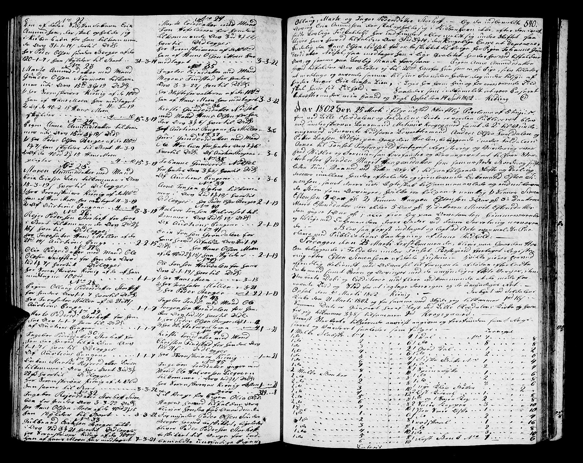 Østerdalen sorenskriveri, SAH/TING-032/J/Ja/L0008: Skifteprotokoll, 1798-1802, p. 539b-540a