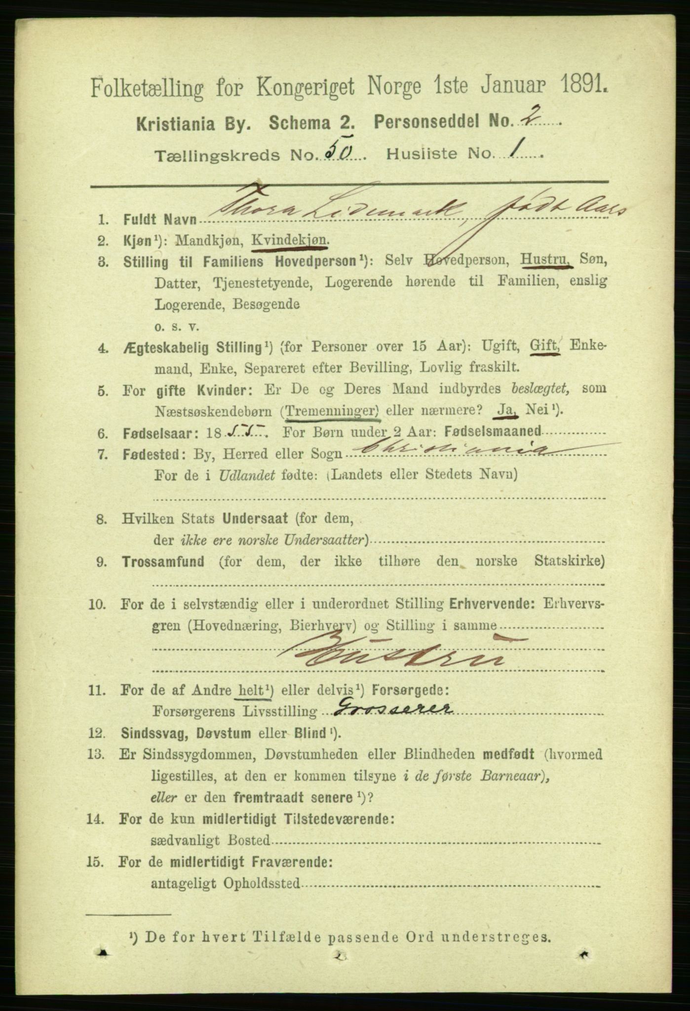 RA, 1891 census for 0301 Kristiania, 1891, p. 28981