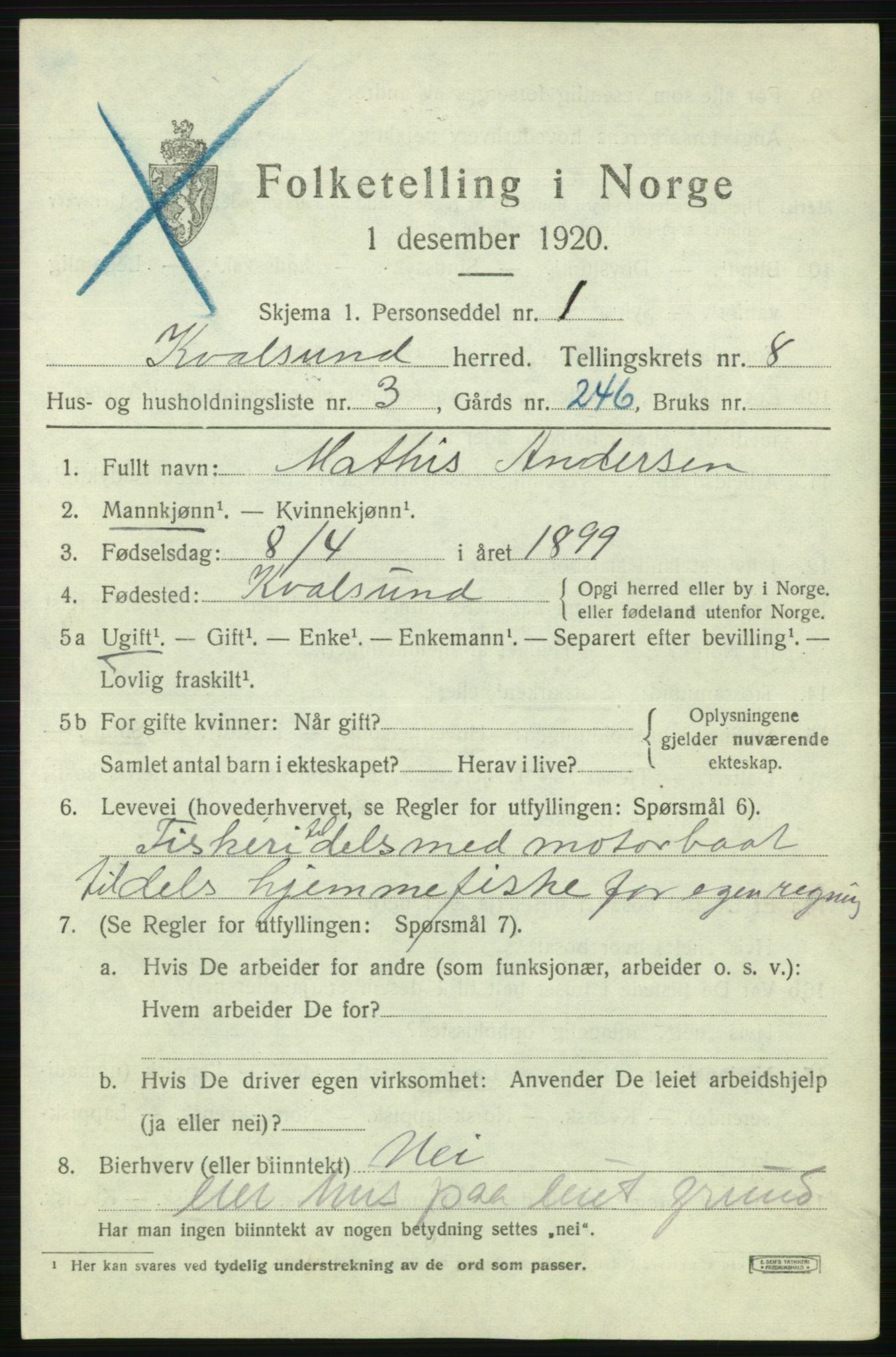 SATØ, 1920 census for , 1920, p. 2458