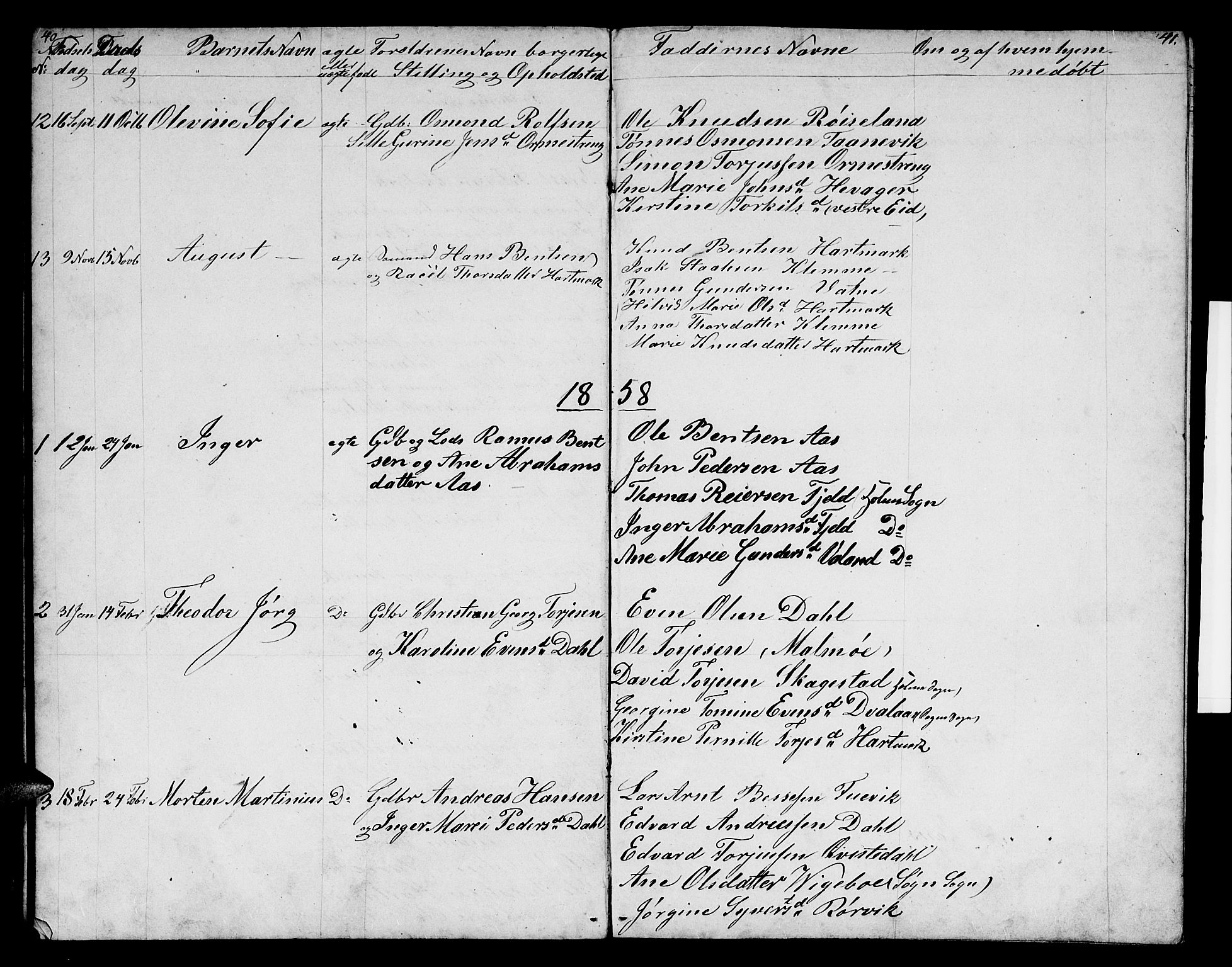 Mandal sokneprestkontor, SAK/1111-0030/F/Fb/Fbb/L0003: Parish register (copy) no. B 3, 1848-1877, p. 40-41