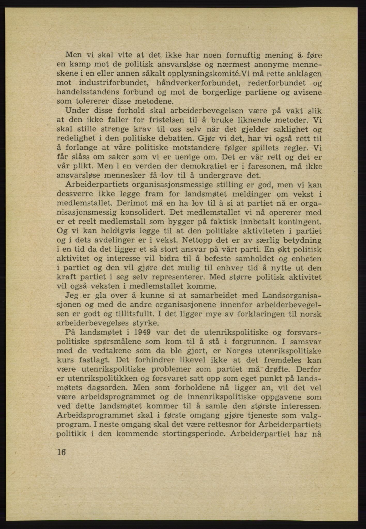 Det norske Arbeiderparti - publikasjoner, AAB/-/-/-: Protokoll over forhandlingene på det 34. ordinære landsmøte 22.-25. mars 1953 i Oslo, 1953, p. 16