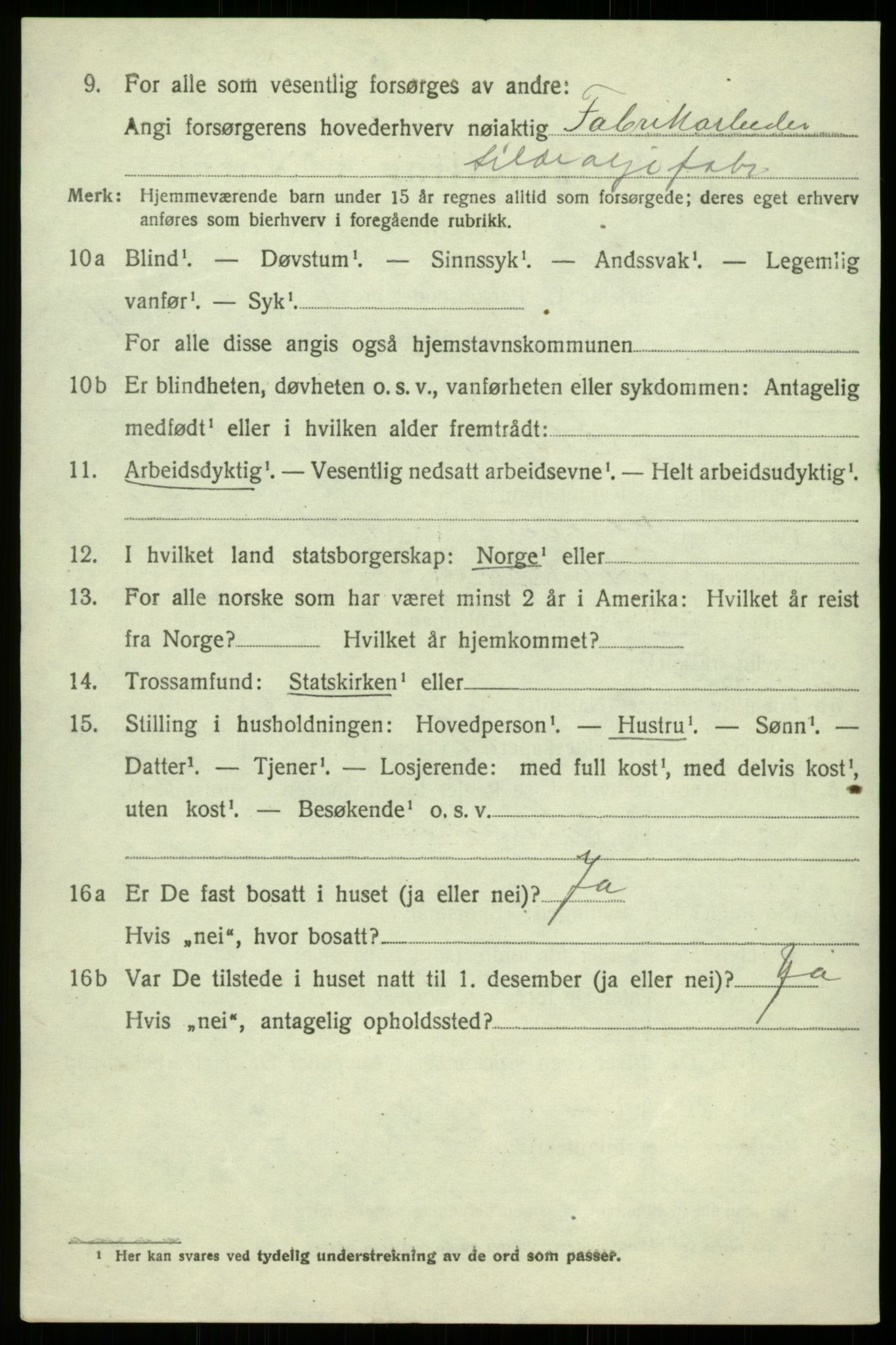 SAB, 1920 census for Åsane, 1920, p. 2840