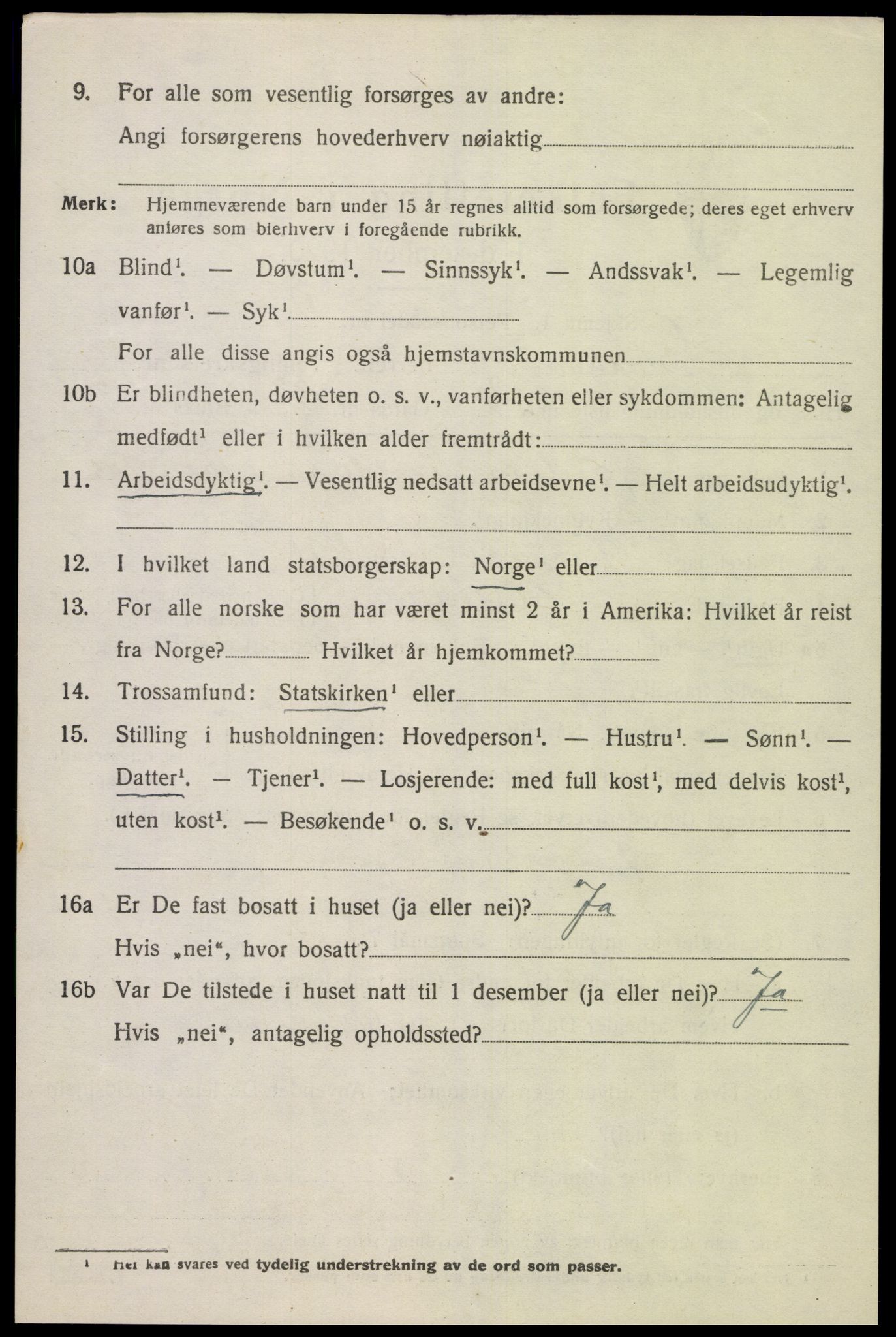 SAK, 1920 census for Grindheim, 1920, p. 1876