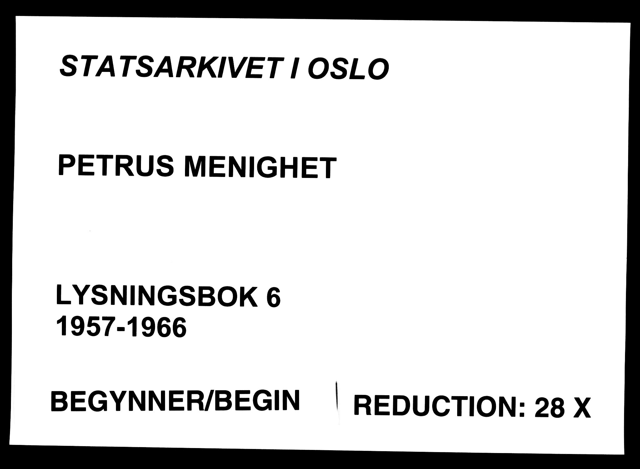 Petrus prestekontor Kirkebøker, SAO/A-10872/H/Ha/L0006: Banns register no. 6, 1957-1966